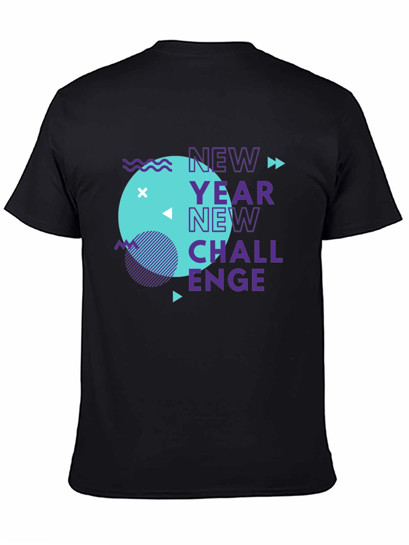 New Year Challenge Graphic Tee - Stylish Black T-Shirt