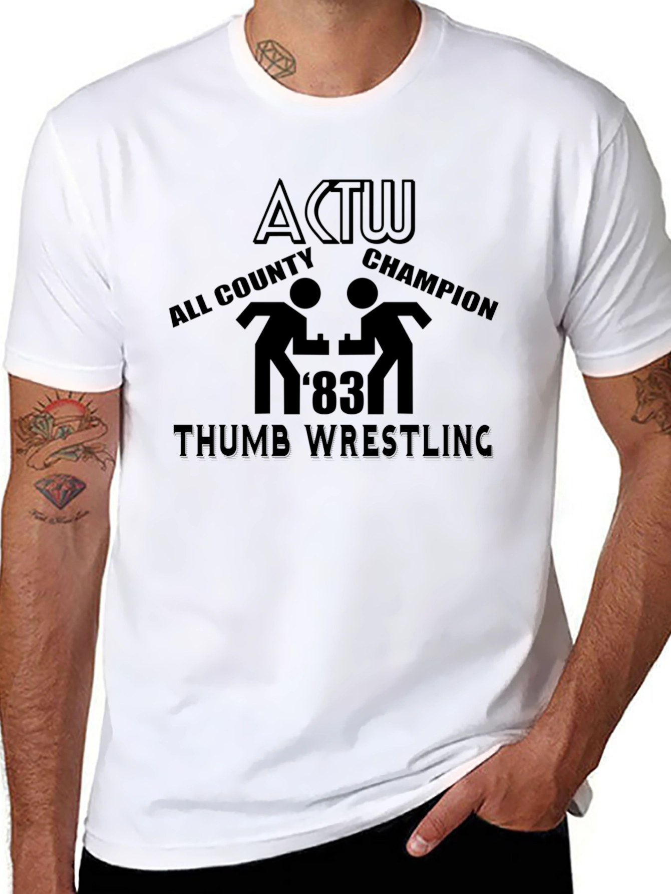 ACTW Thumb Wrestling 83 Black T-Shirt
