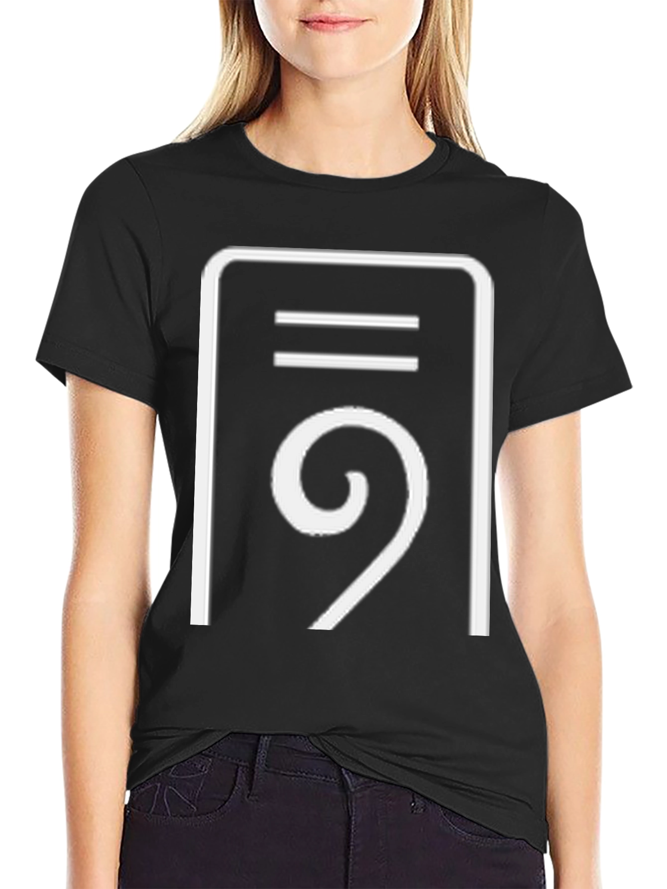 Abstract Graphic Print Black Tee