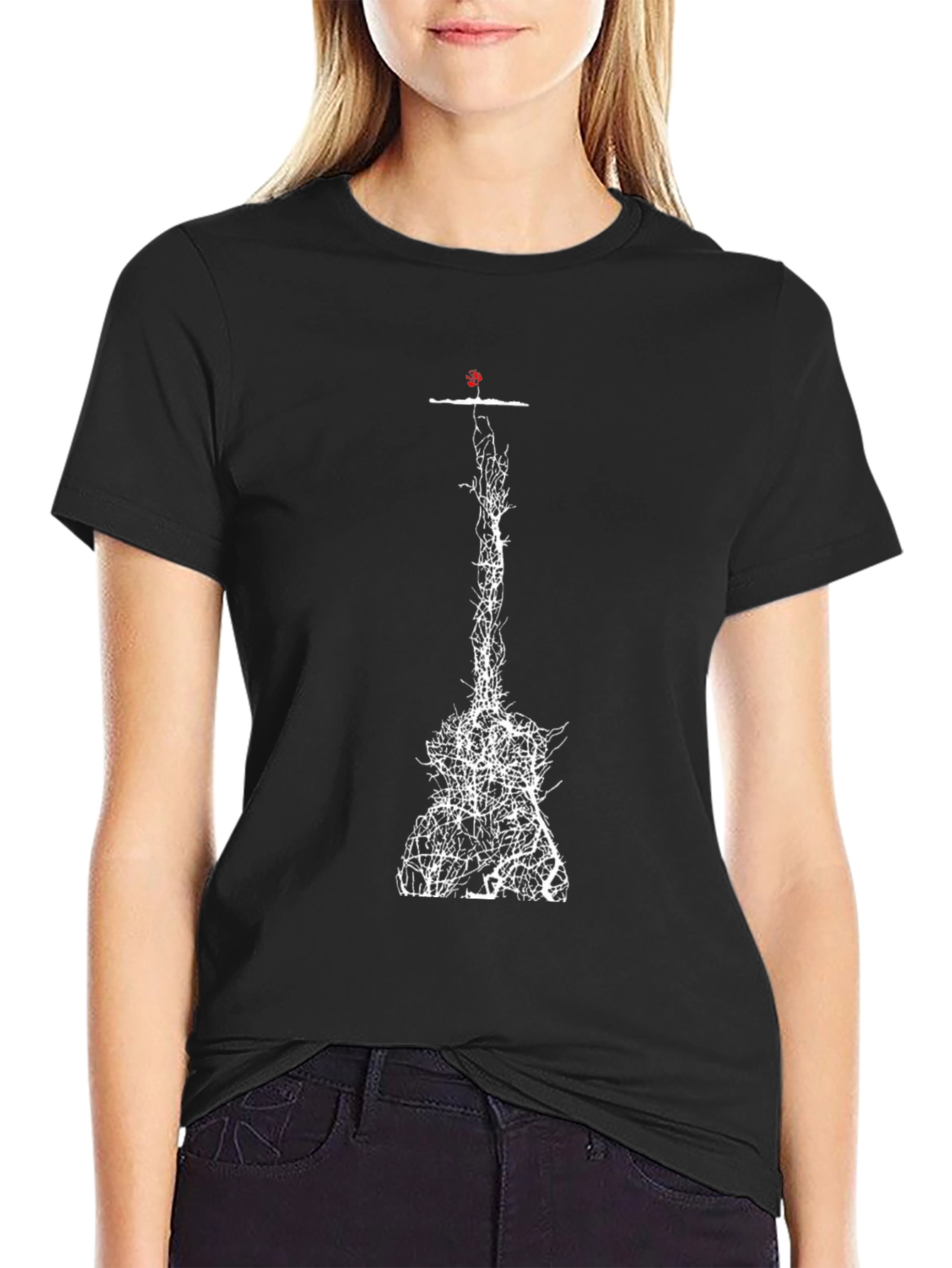 Abstract Tree Guitar Black T-Shirt