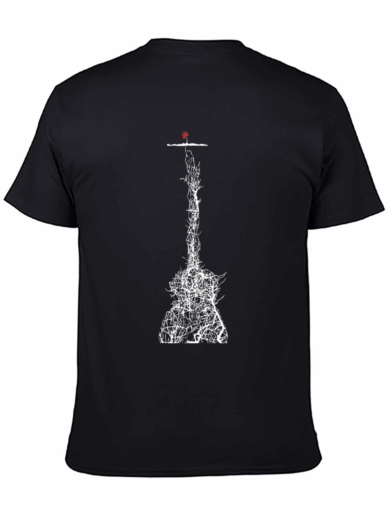 Abstract Tree Guitar Black T-Shirt