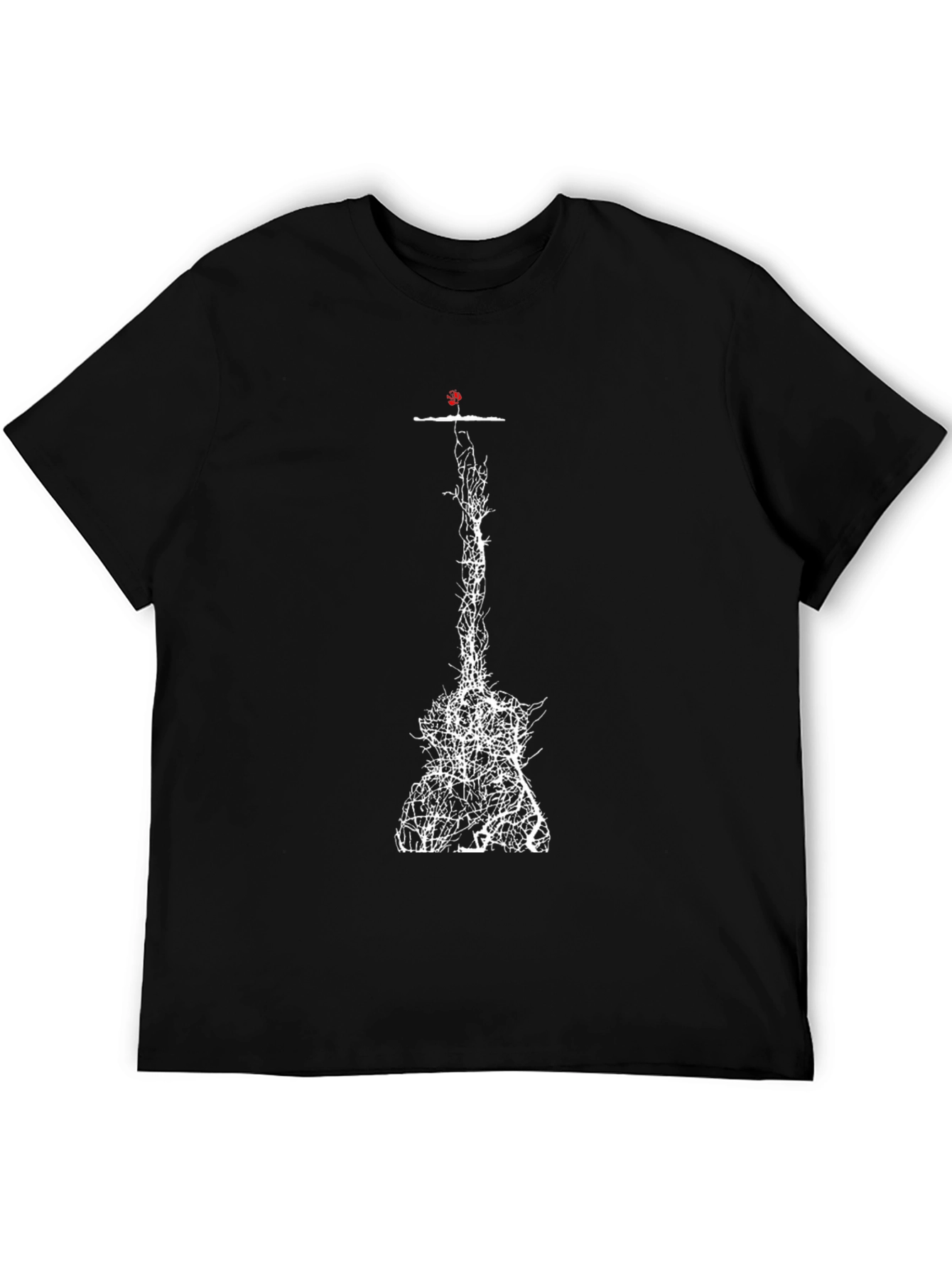 Abstract Tree Guitar Black T-Shirt