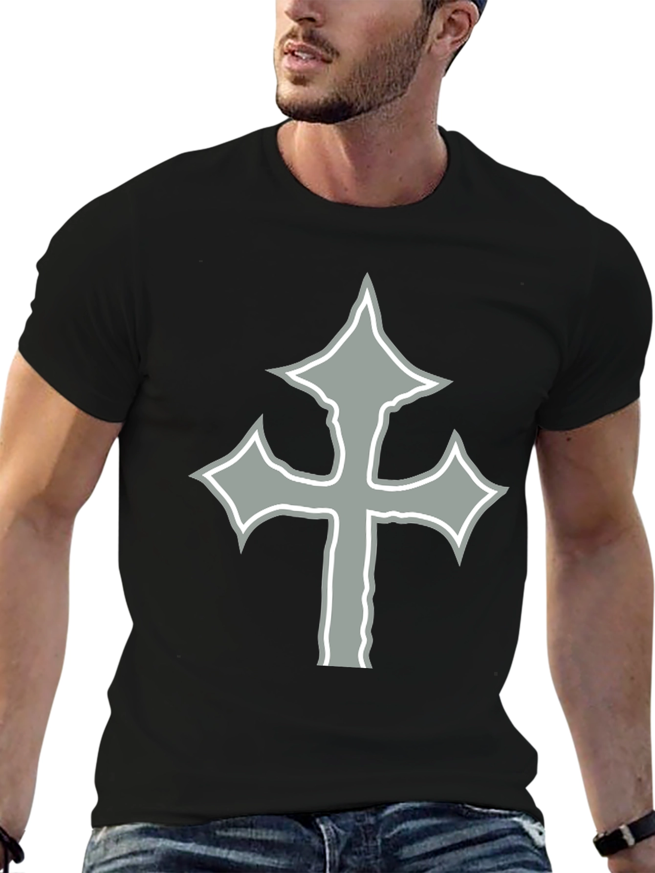 Cross Graphic Black T-Shirt