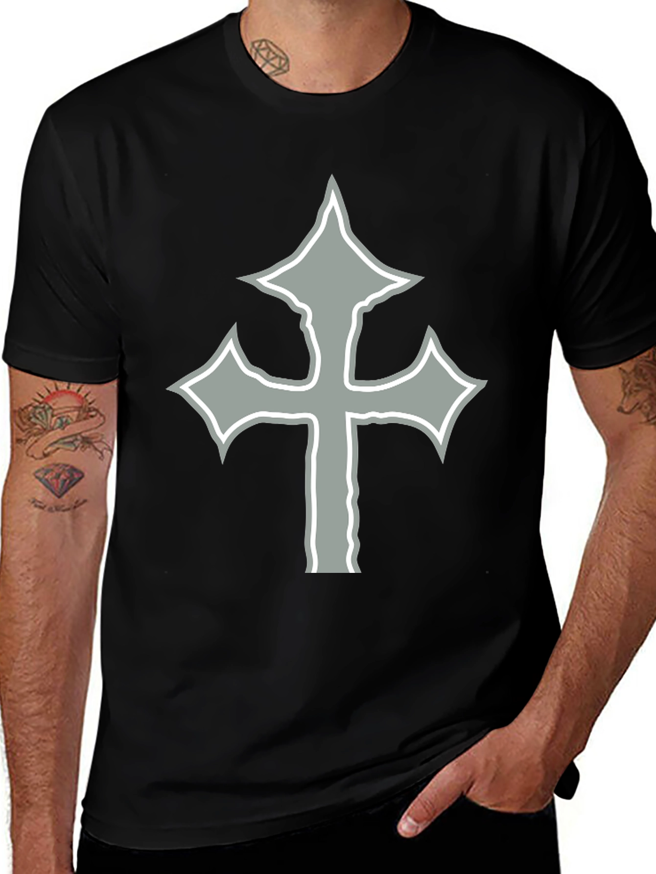 Cross Graphic Black T-Shirt