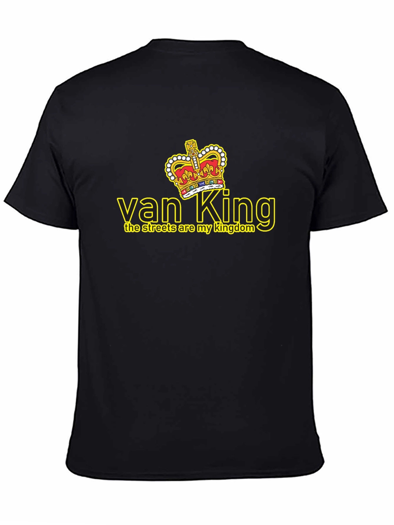 Van King Graphic Tee - Black Crew Neck T-Shirt