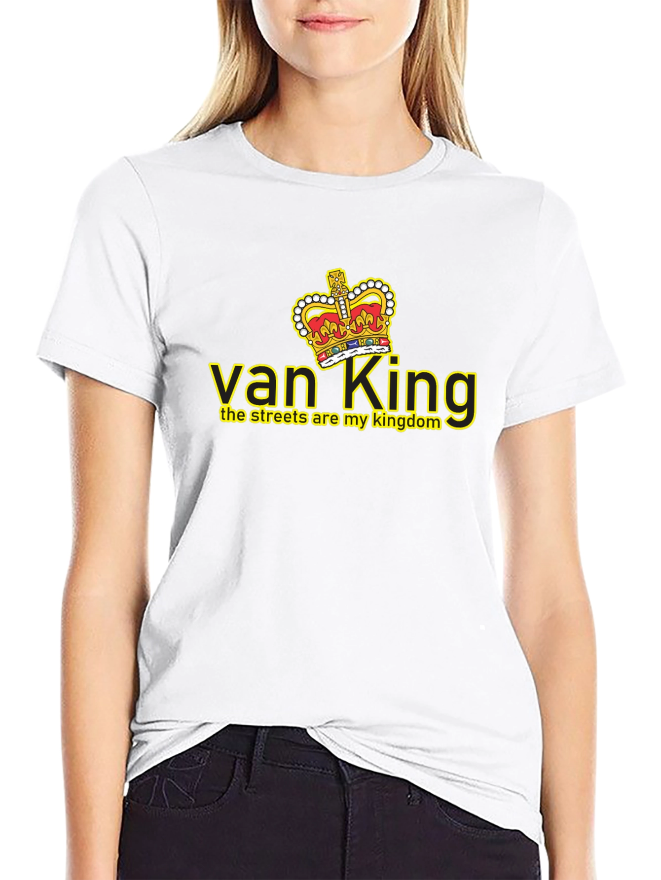 Van King Graphic Tee - Black Crew Neck T-Shirt