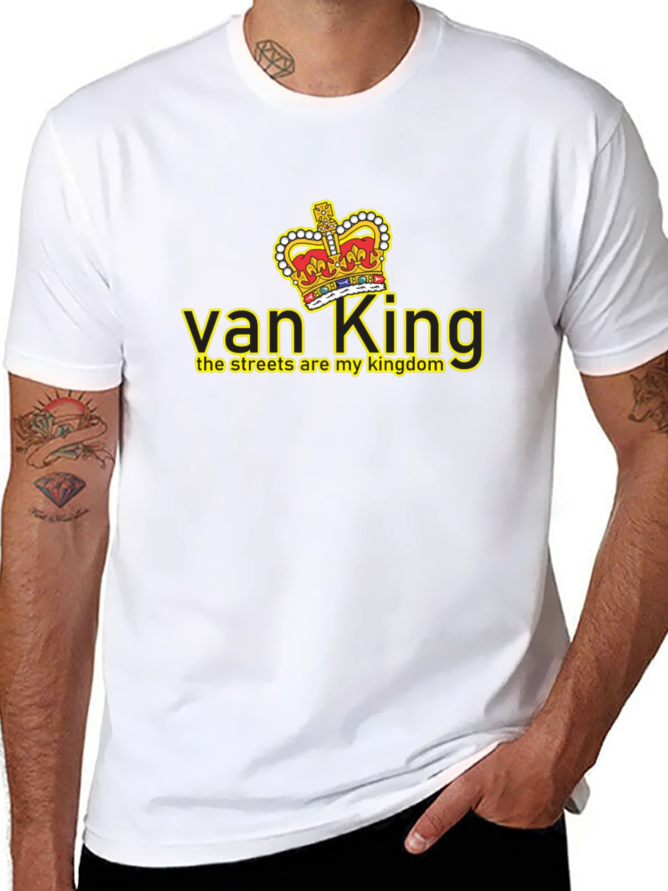 Van King Graphic Tee - Black Crew Neck T-Shirt