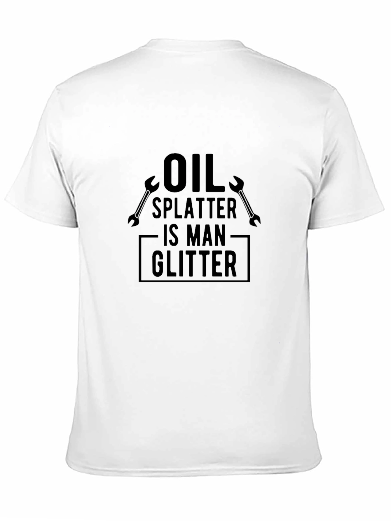 Oil Splatter Man Glitter Black Graphic T-Shirt