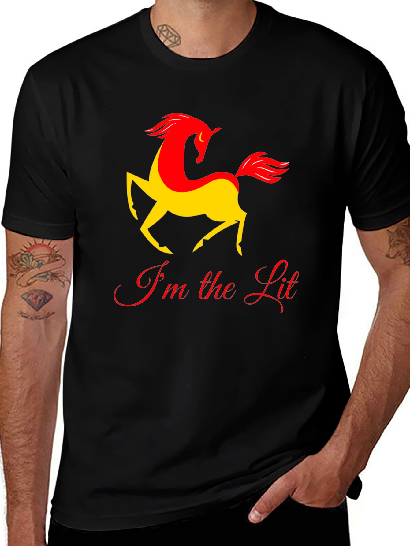 Im the Lit Horse Graphic T-Shirt - Black