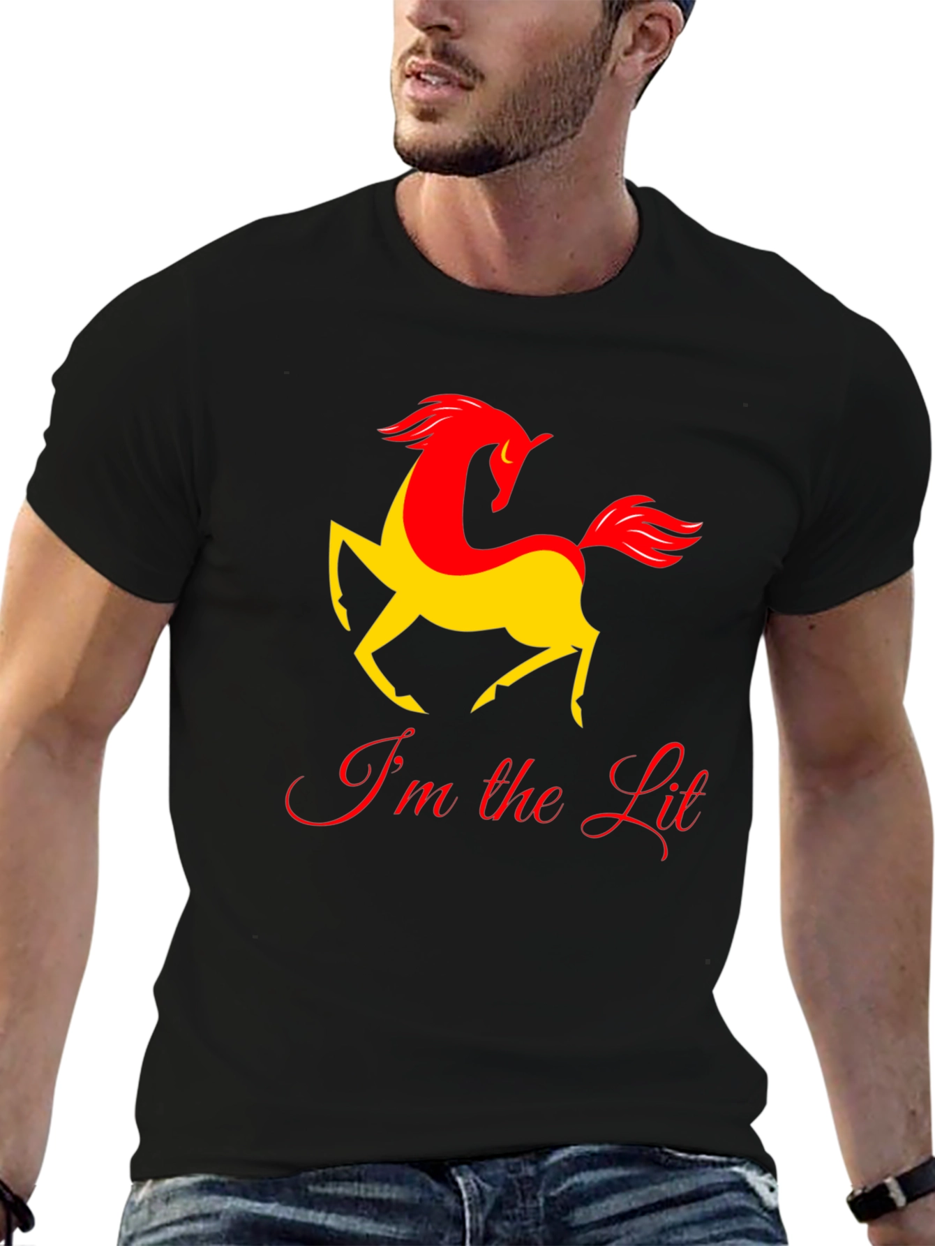 Im the Lit Horse Graphic T-Shirt - Black