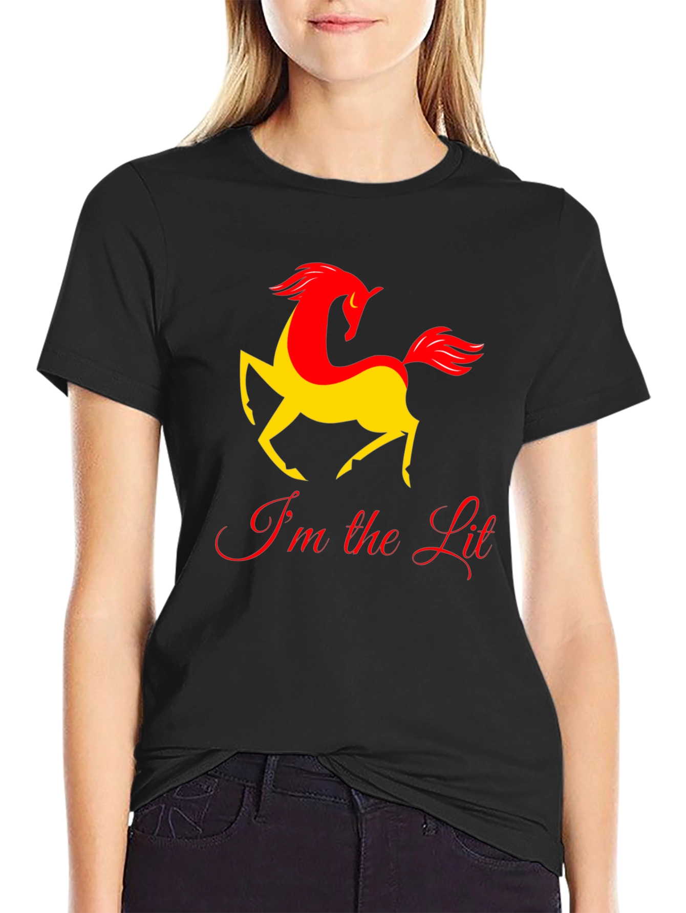 Im the Lit Horse Graphic T-Shirt - Black