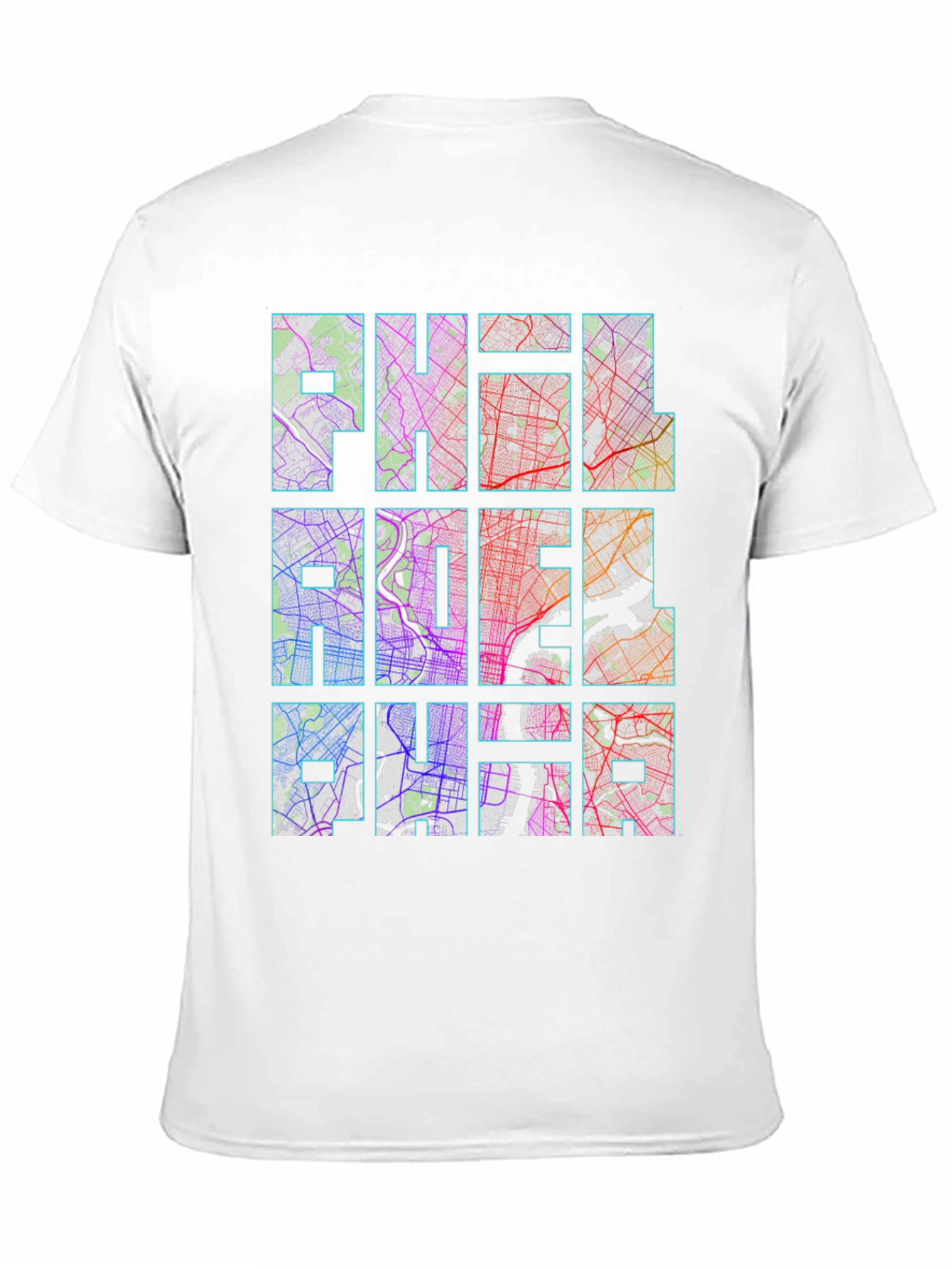 Philadelphia City Map Graphic Print Mens T-Shirt