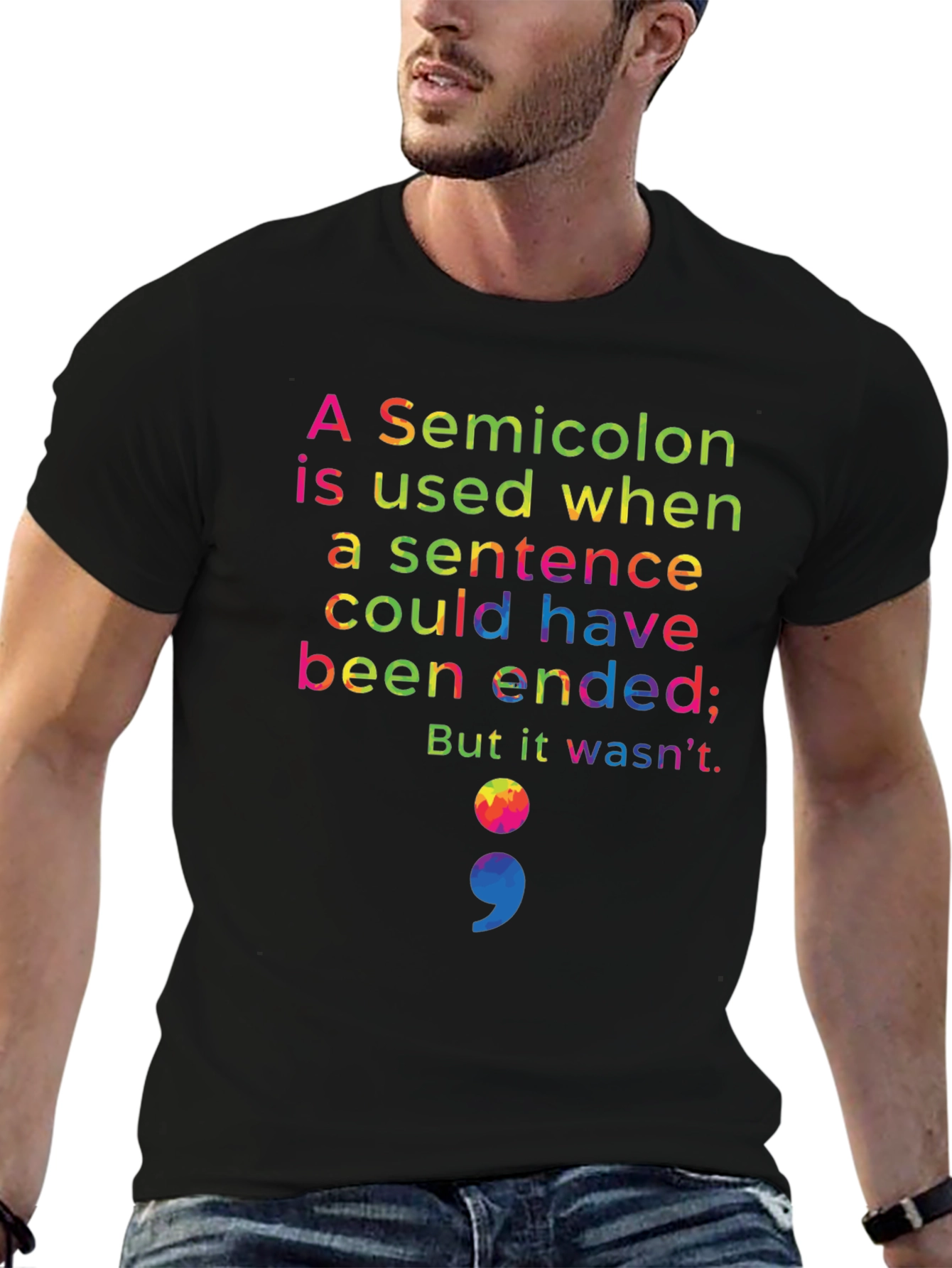 Semicolon Mental Health Awareness Graphic Tee