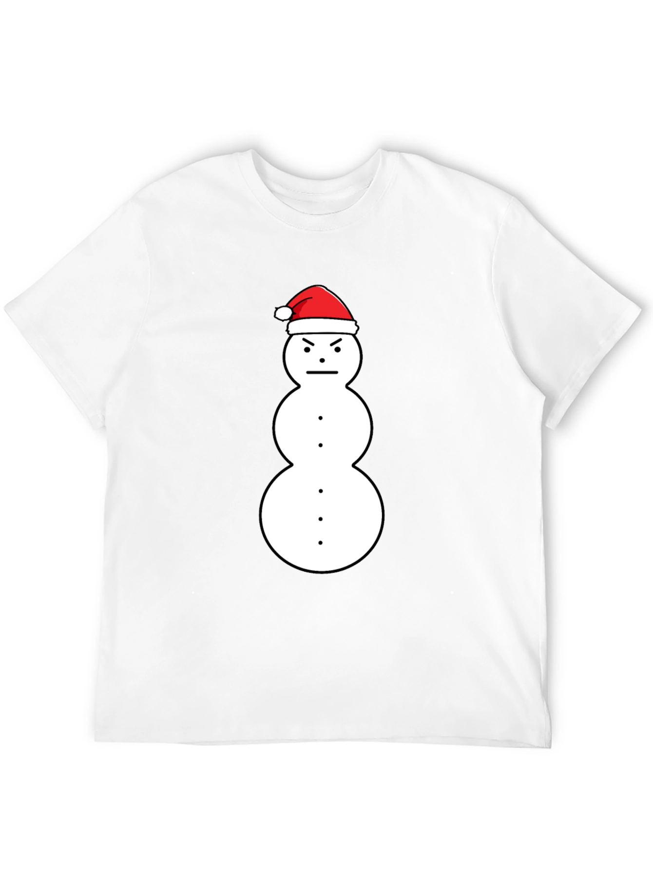 Grumpy Snowman Santa Hat Graphic Tee
