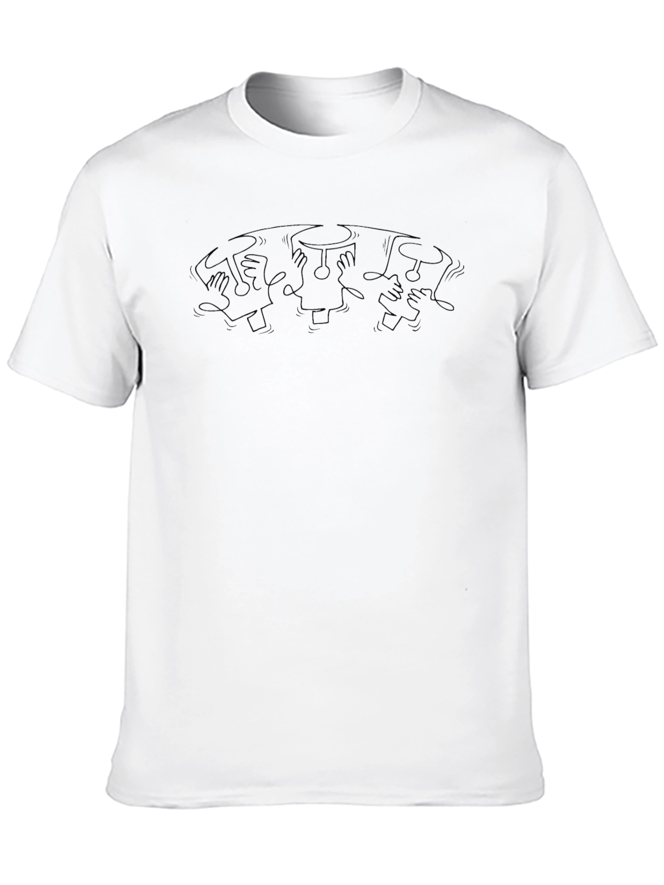 Minimalist Black T-Shirt with Abstract Art
