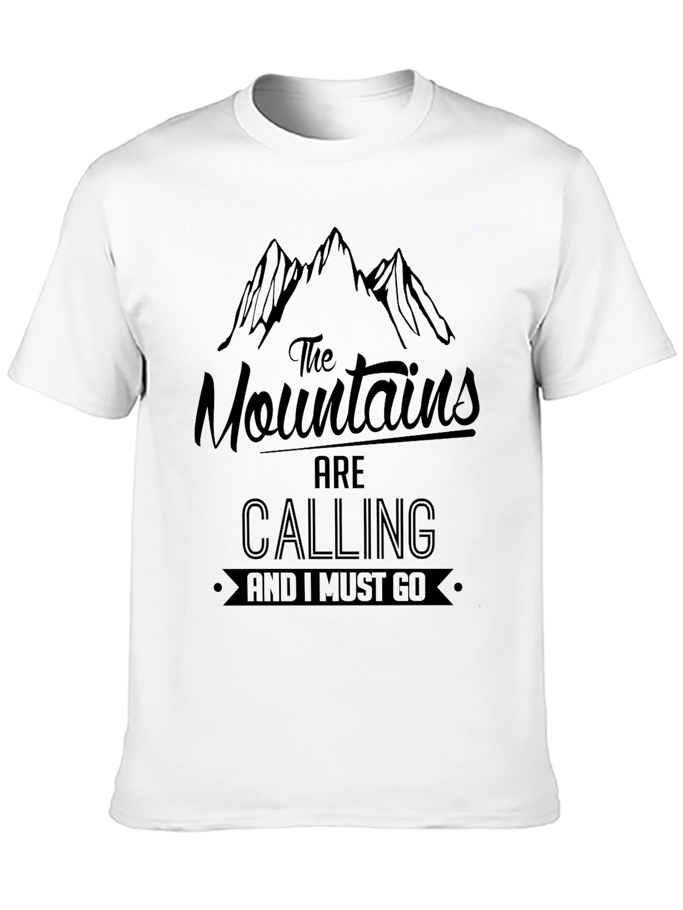 Mountains are Calling Graphic Tee - Black
