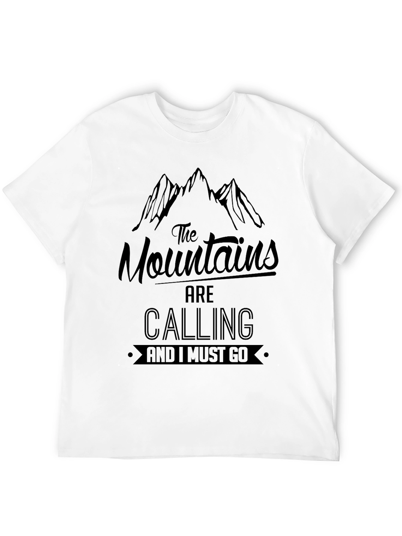 Mountains are Calling Graphic Tee - Black