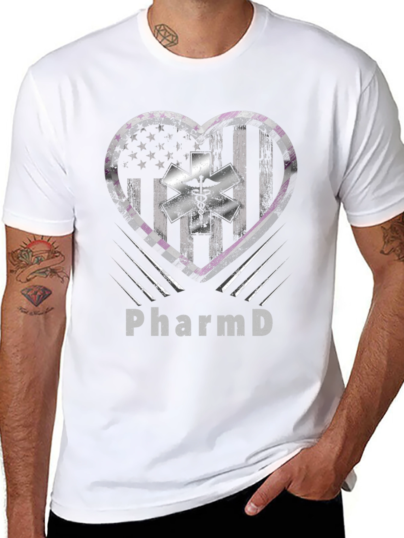 PharmD American Flag Heart T-Shirt