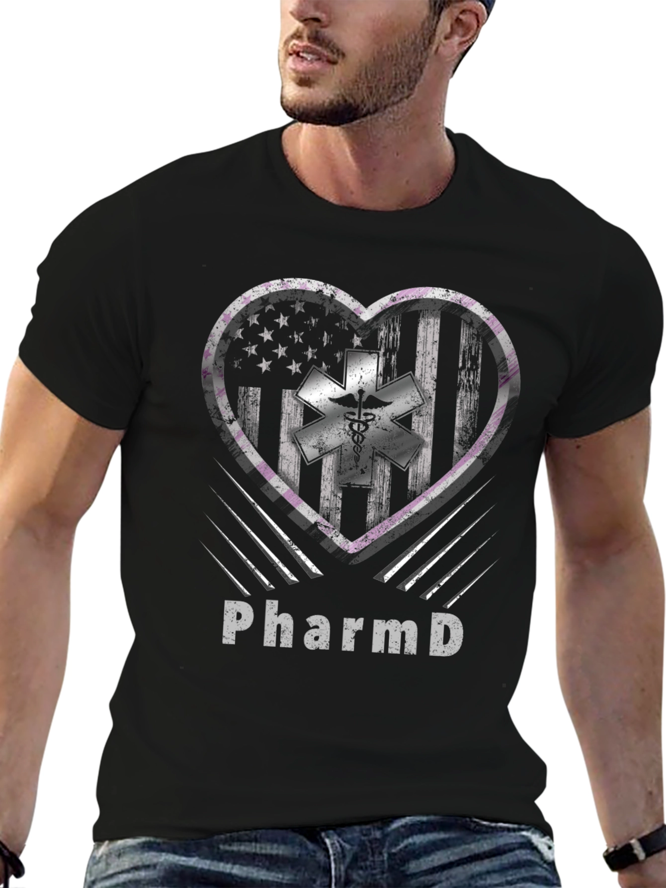 PharmD American Flag Heart T-Shirt