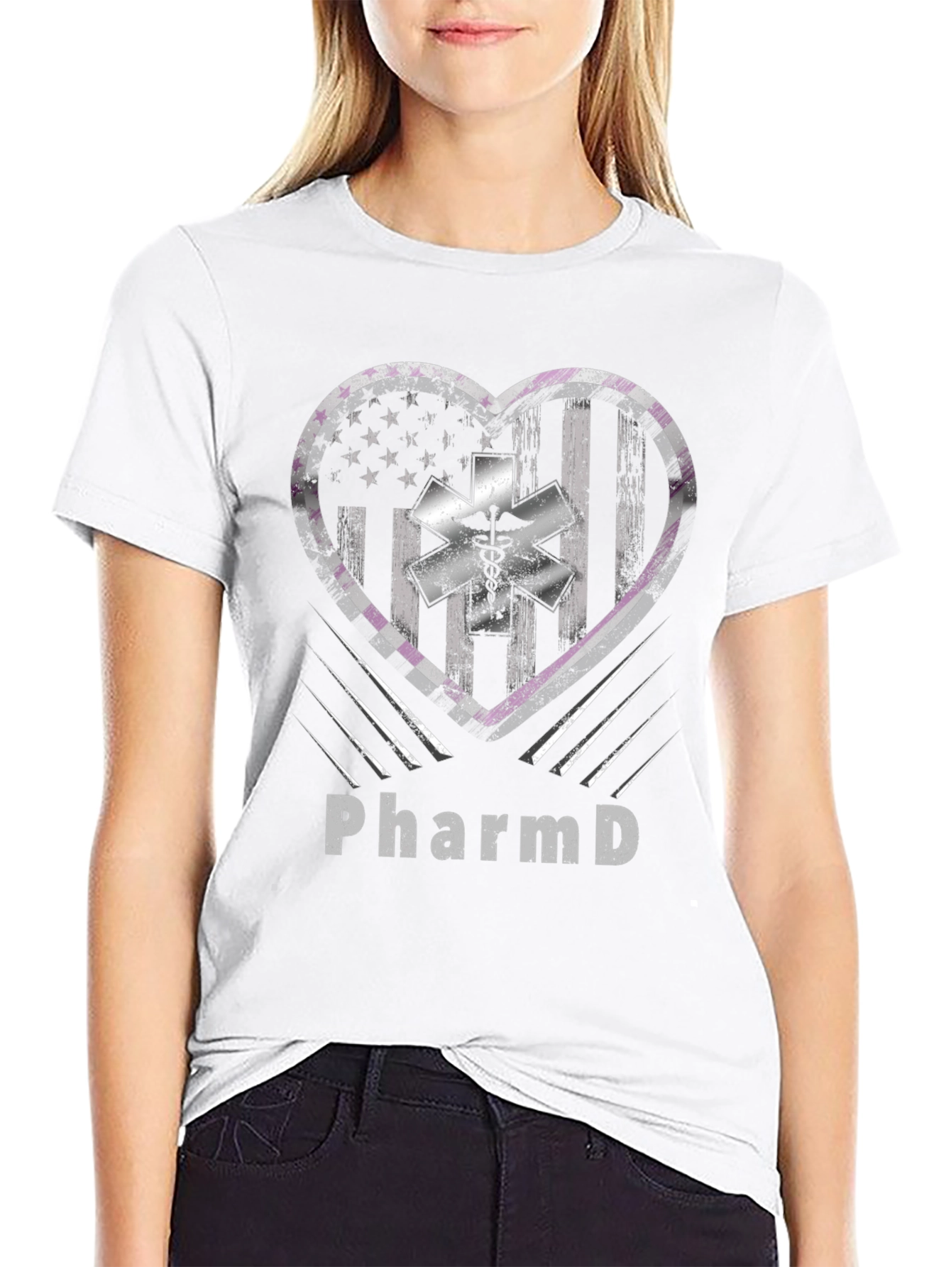 PharmD American Flag Heart T-Shirt