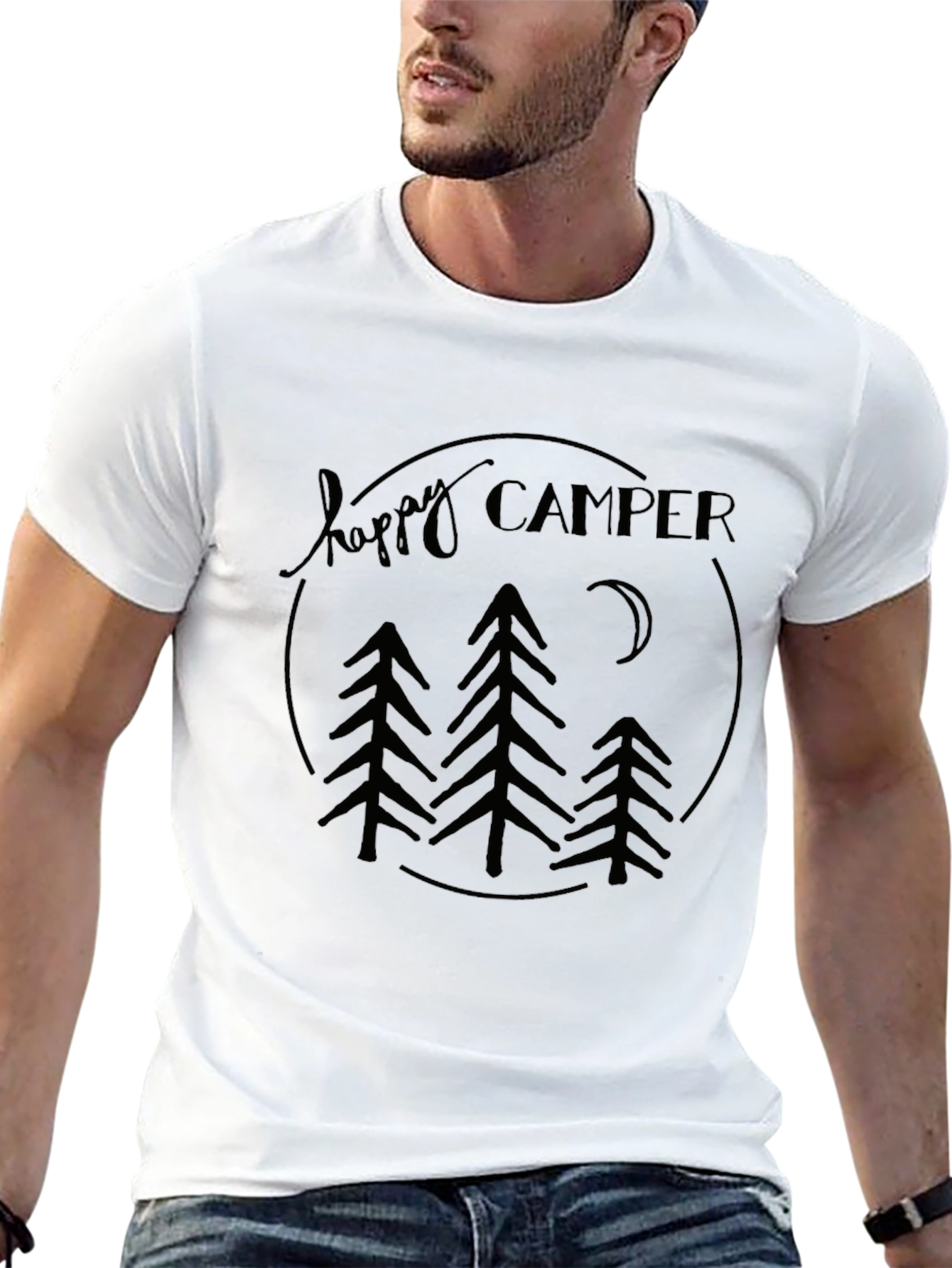 Happy Camper Graphic Tee - Outdoors Adventure Shirt