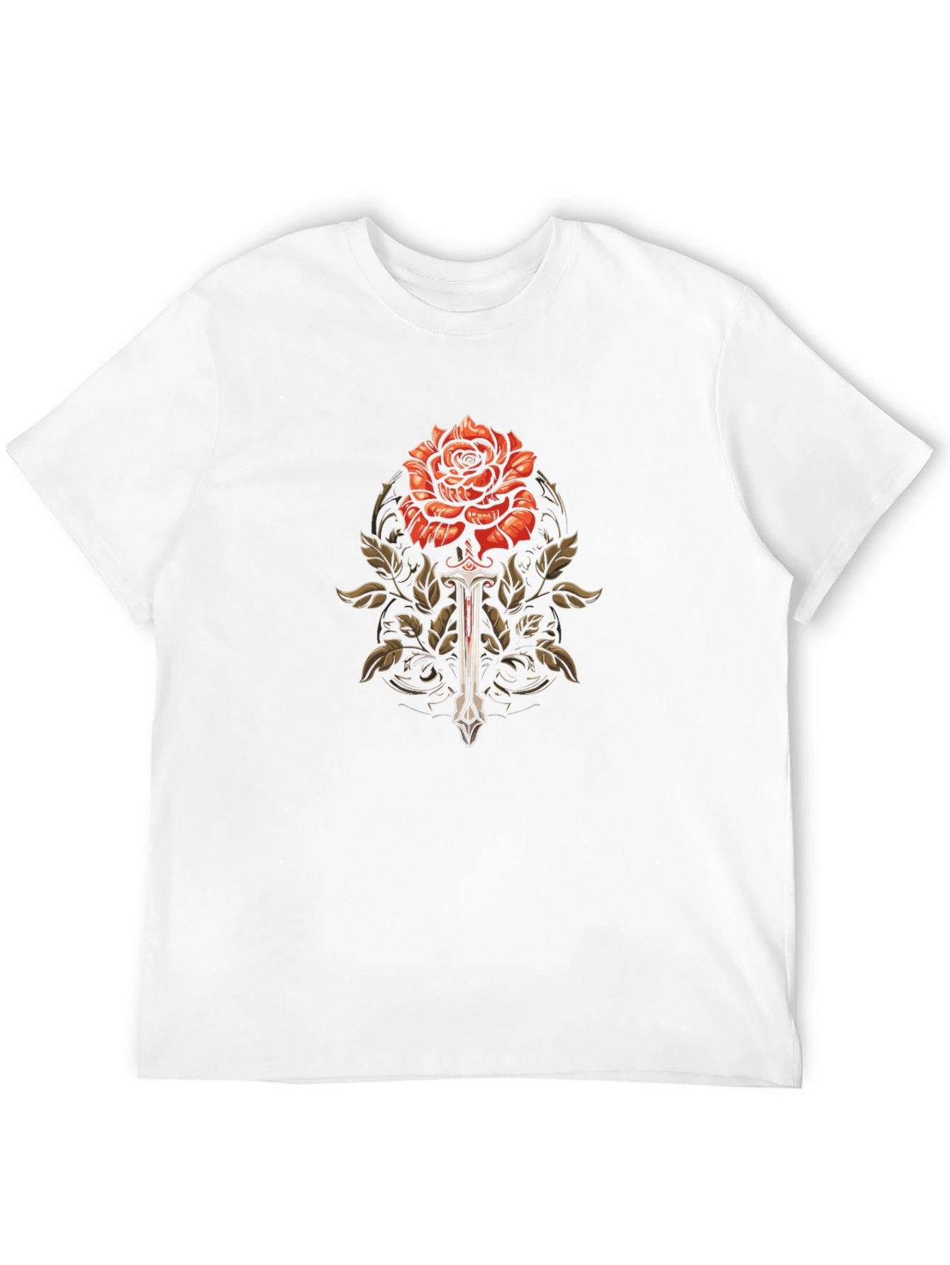 Rose & Sword Graphic T-Shirt - Black