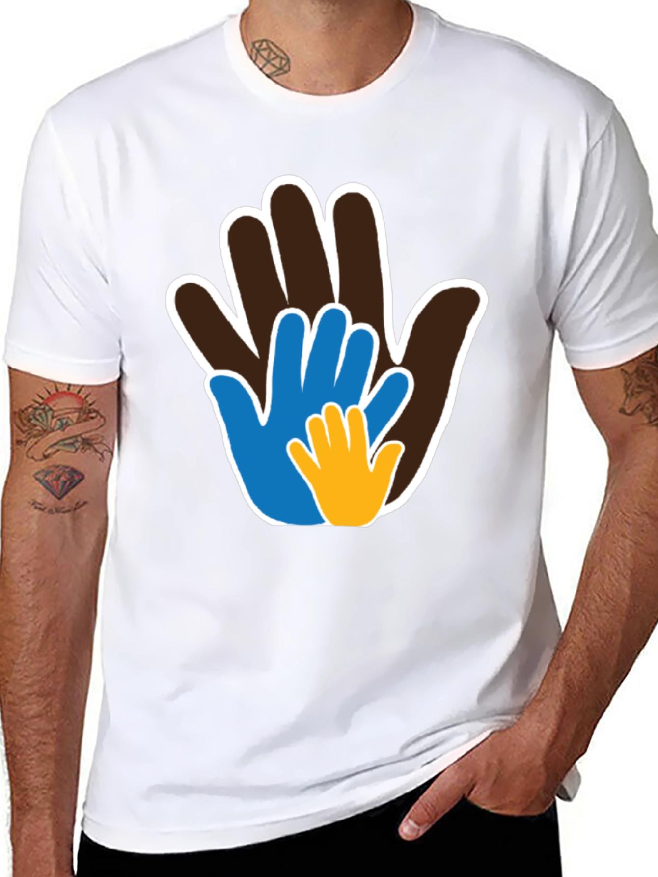 Family Hands T-Shirt - Black Tee