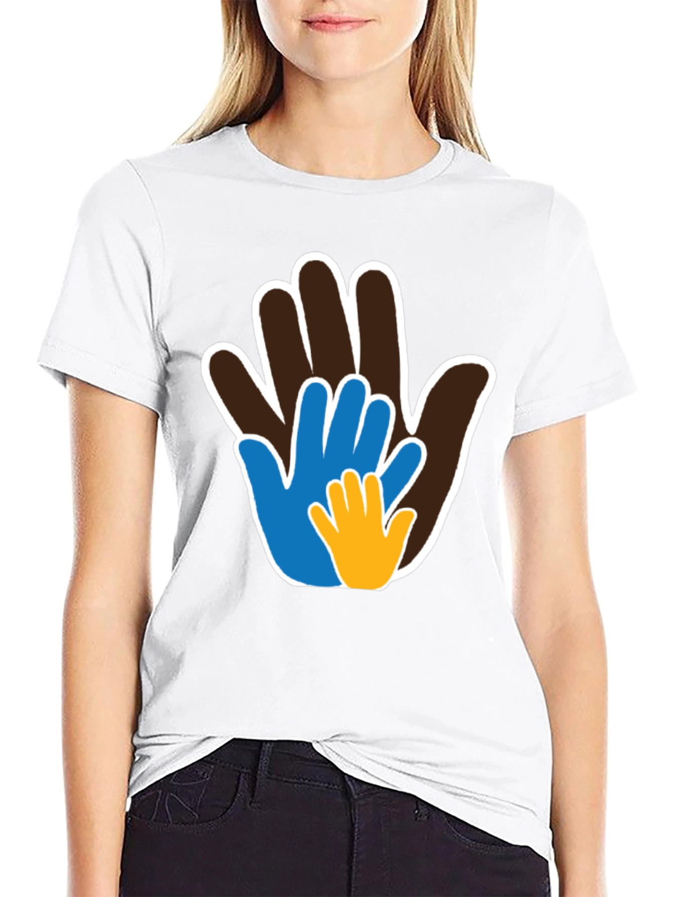 Family Hands T-Shirt - Black Tee
