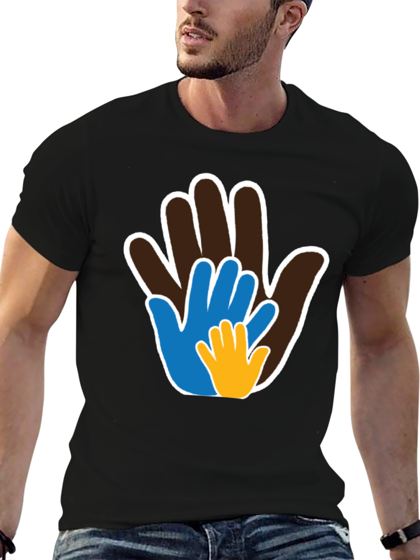 Family Hands T-Shirt - Black Tee