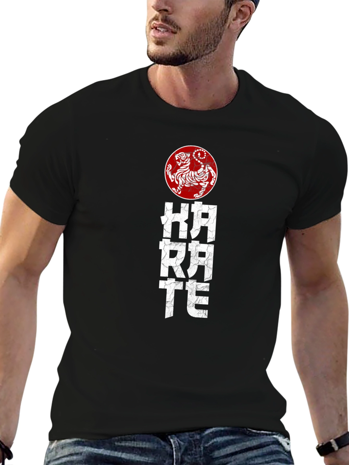 Karate Tiger Graphic Tee - Black Martial Arts T-Shirt
