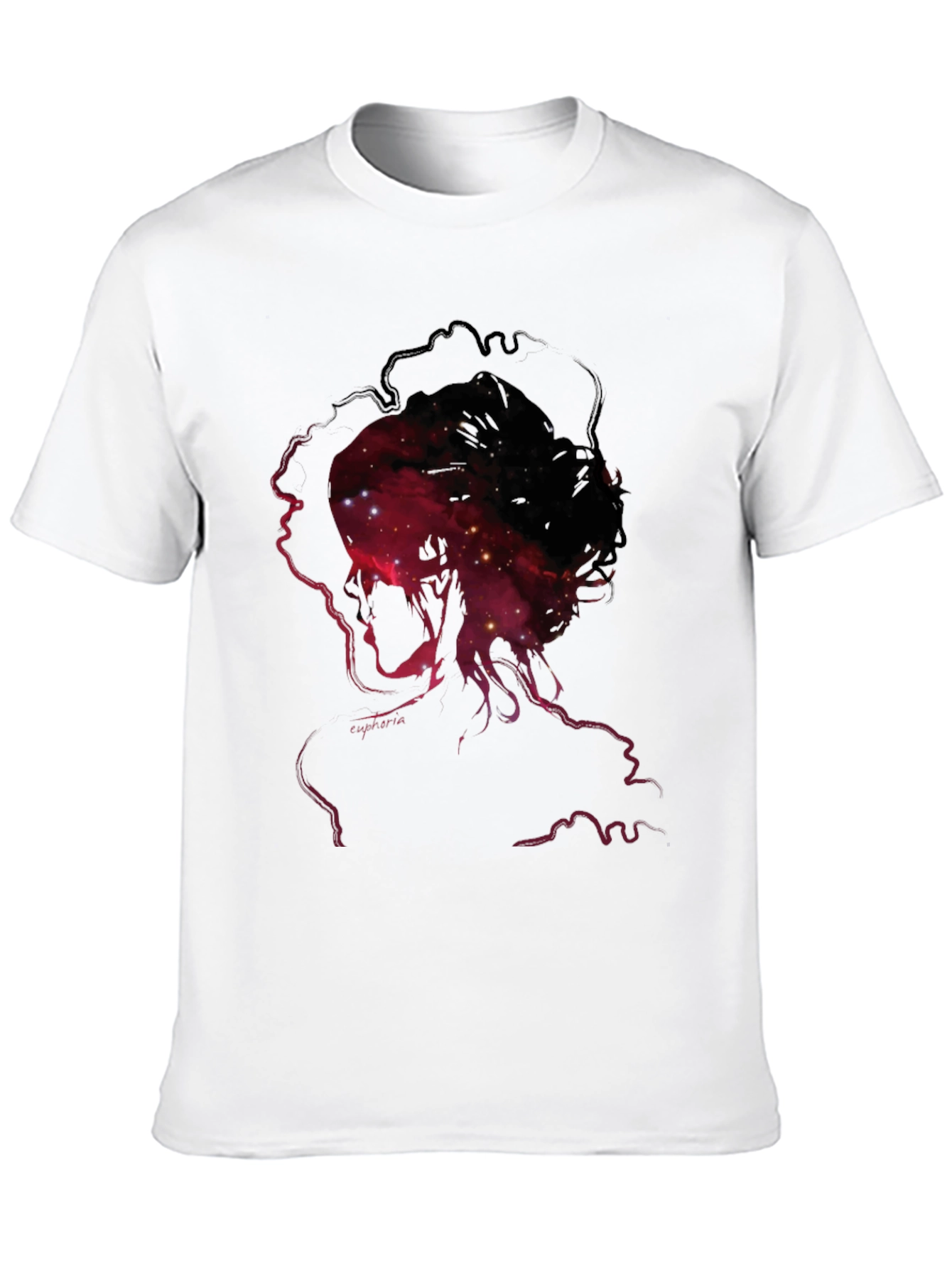 Nebula Silhouette Graphic Print Mens Black T-Shirt