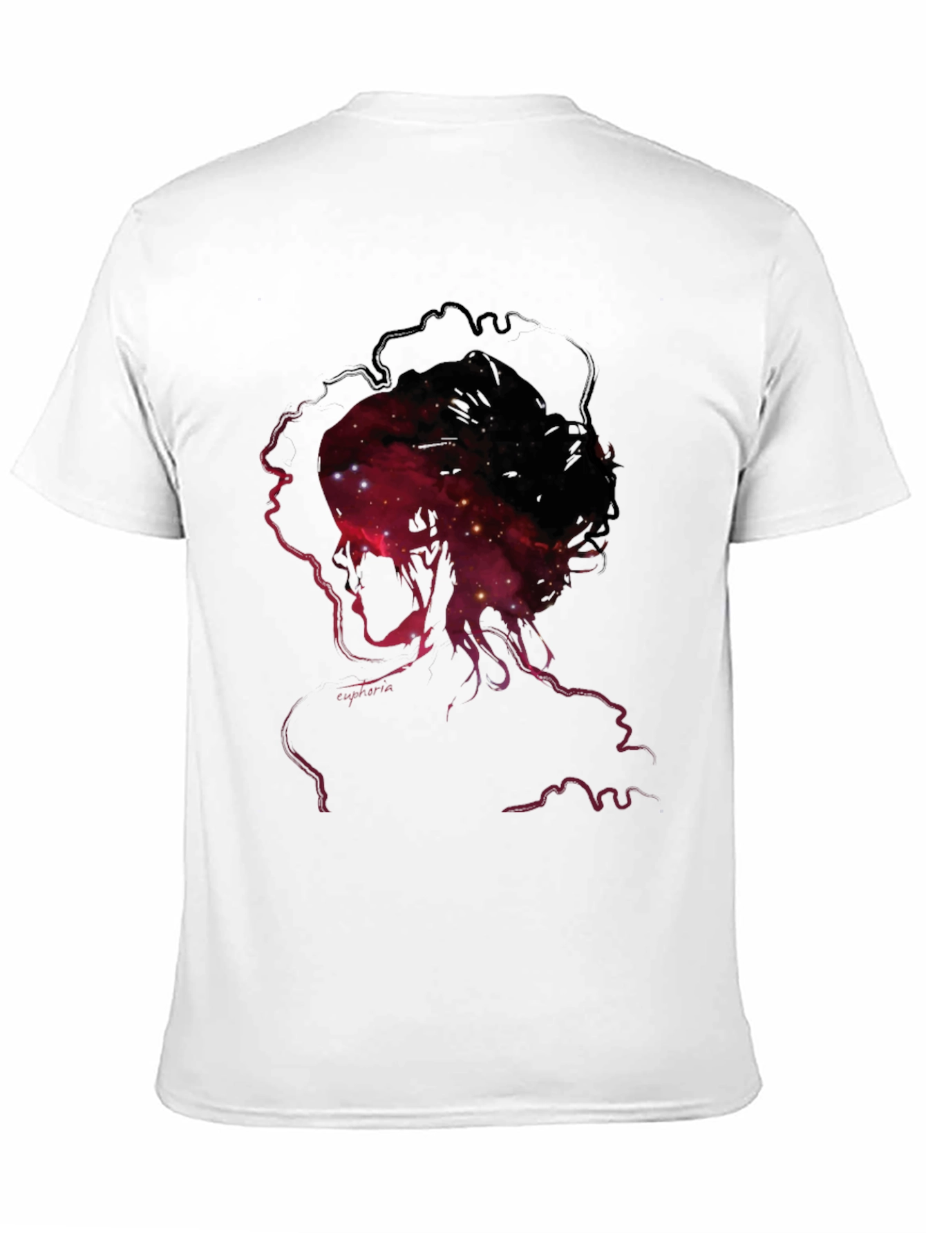 Nebula Silhouette Graphic Print Mens Black T-Shirt