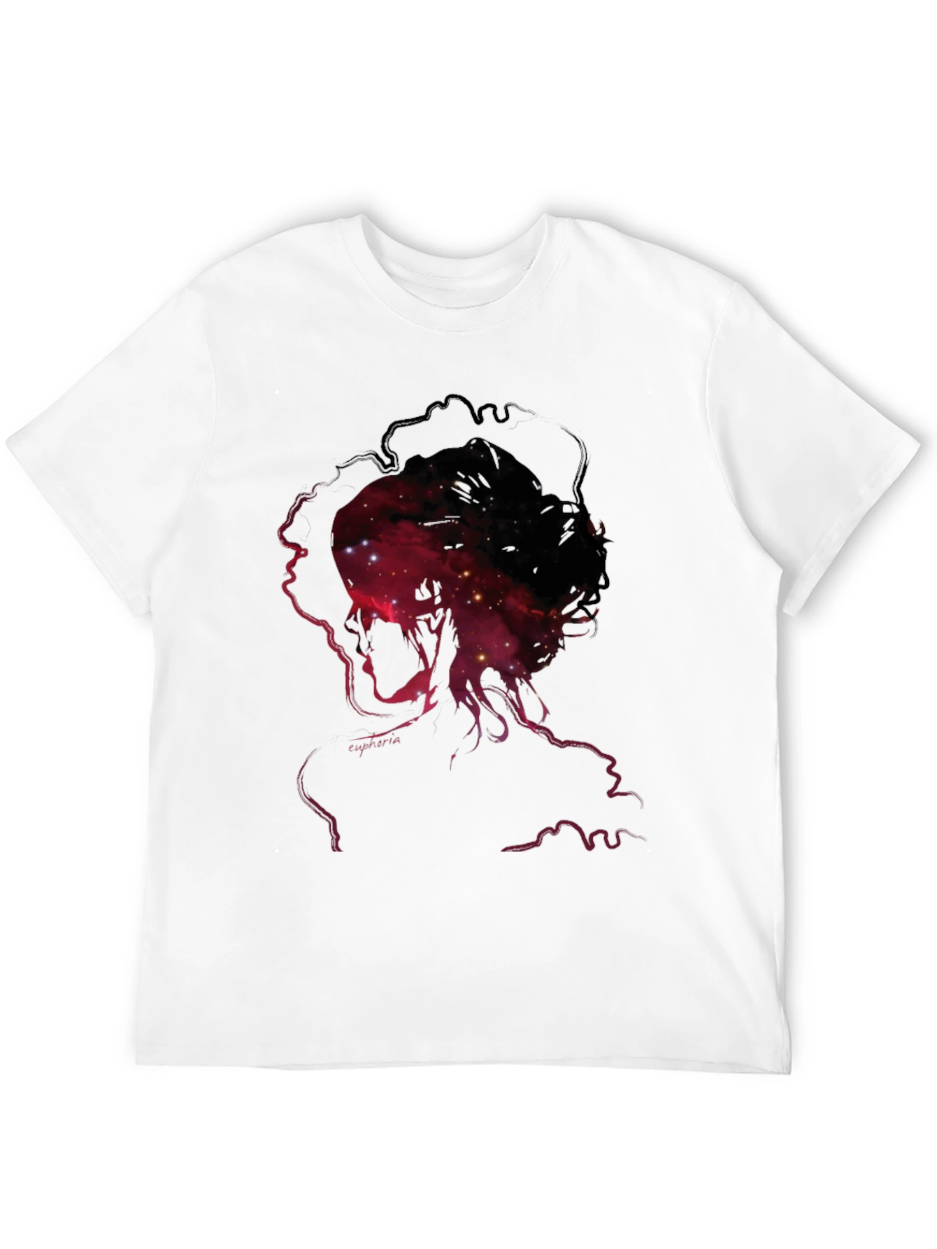 Nebula Silhouette Graphic Print Mens Black T-Shirt