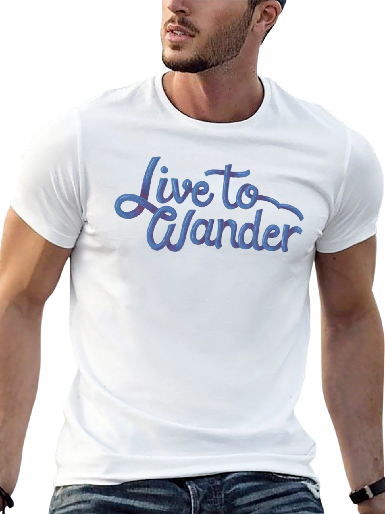 Live to Wander Graphic Tee - Black Cotton Blend