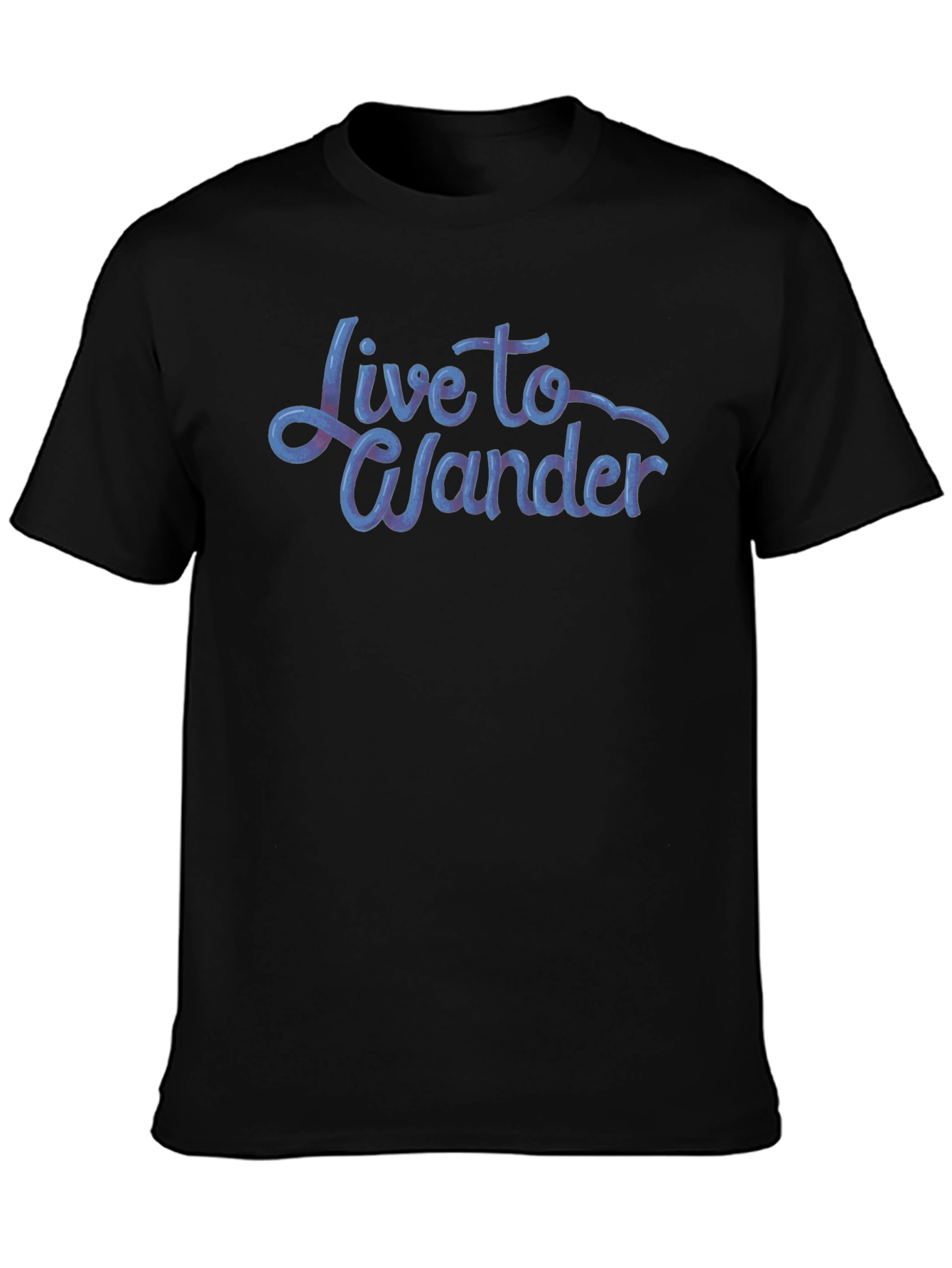 Live to Wander Graphic Tee - Black Cotton Blend