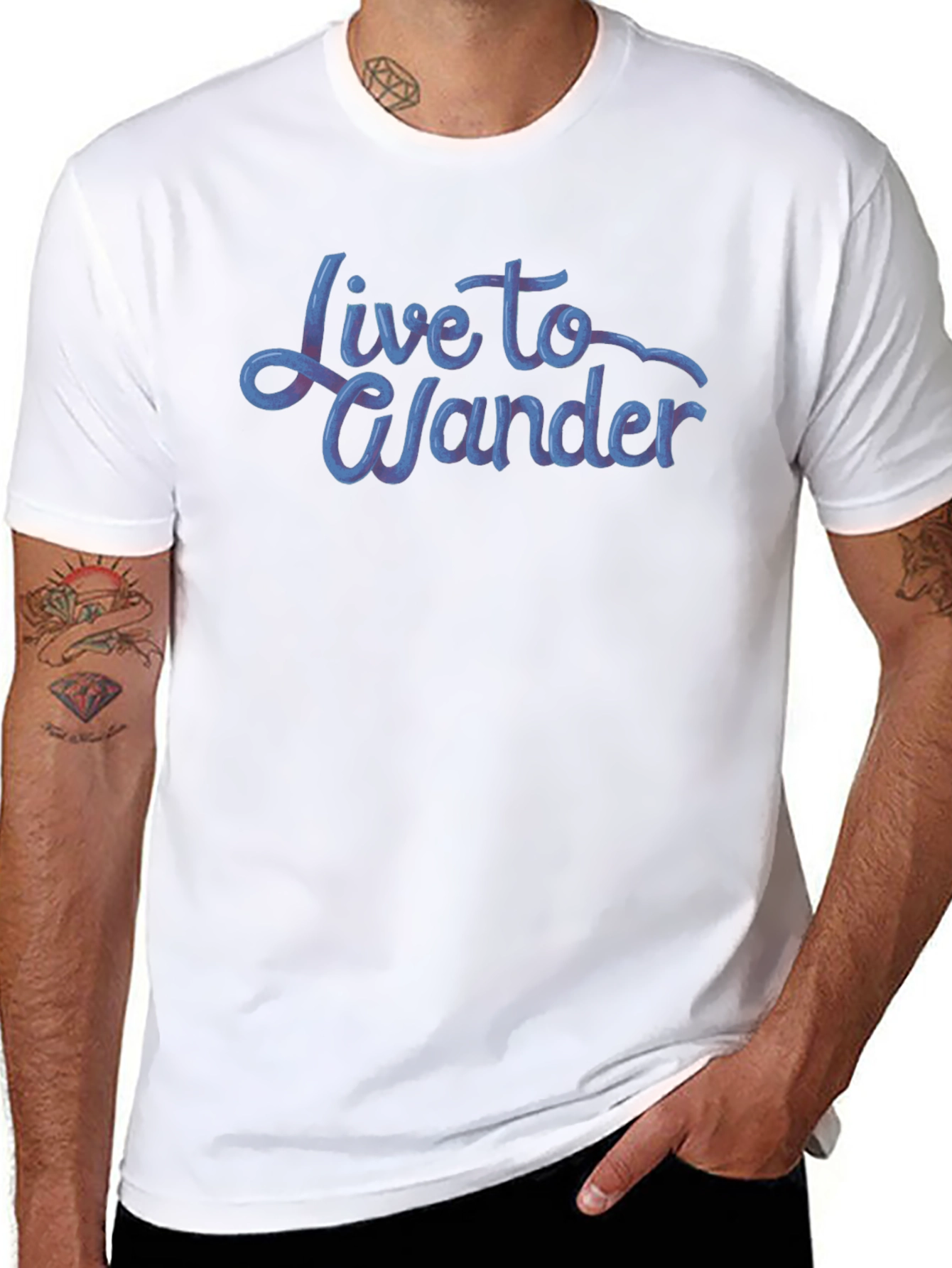 Live to Wander Graphic Tee - Black Cotton Blend