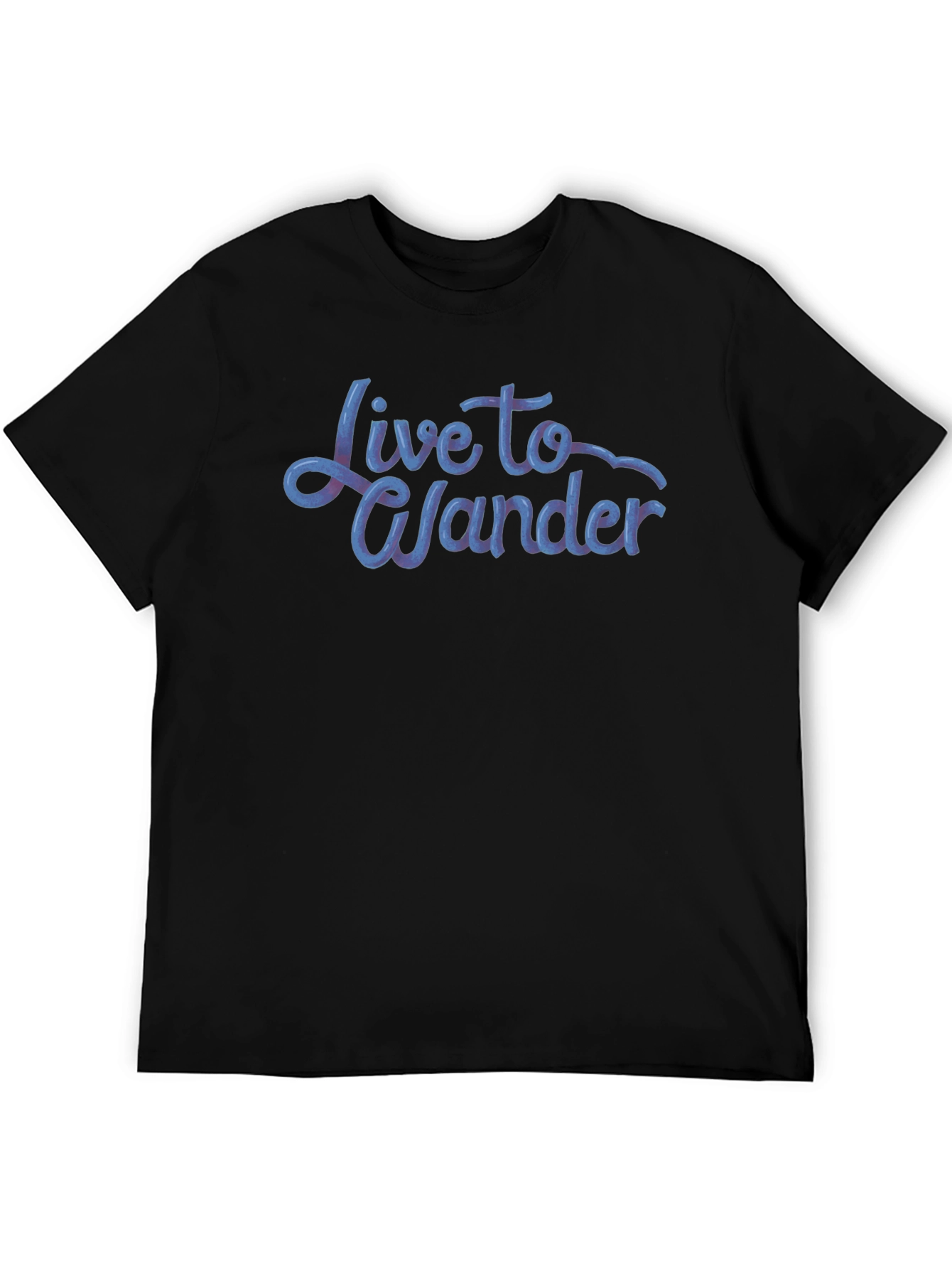 Live to Wander Graphic Tee - Black Cotton Blend