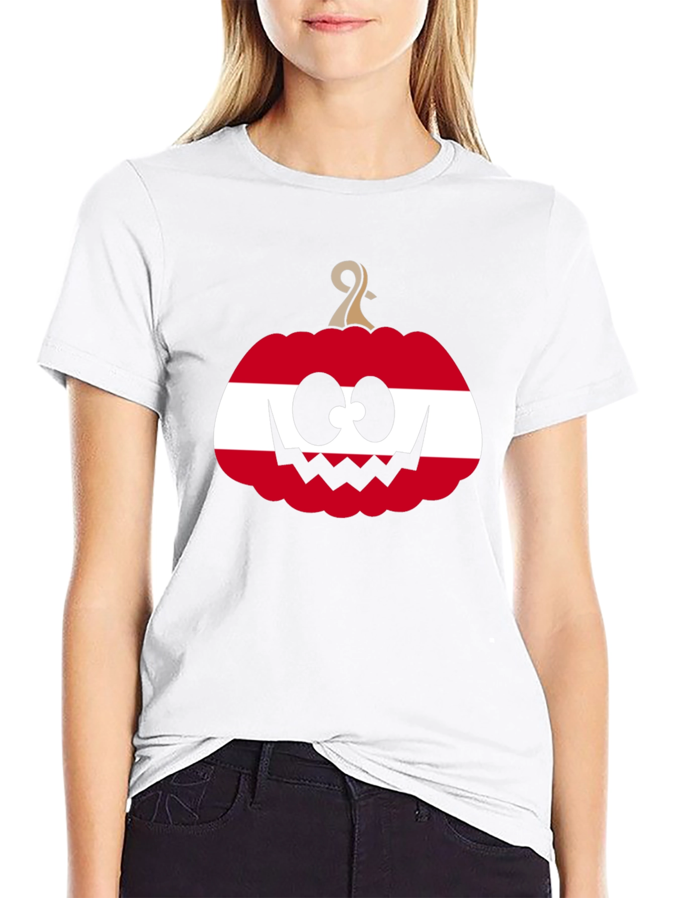 Austrian Flag Pumpkin Halloween T-Shirt