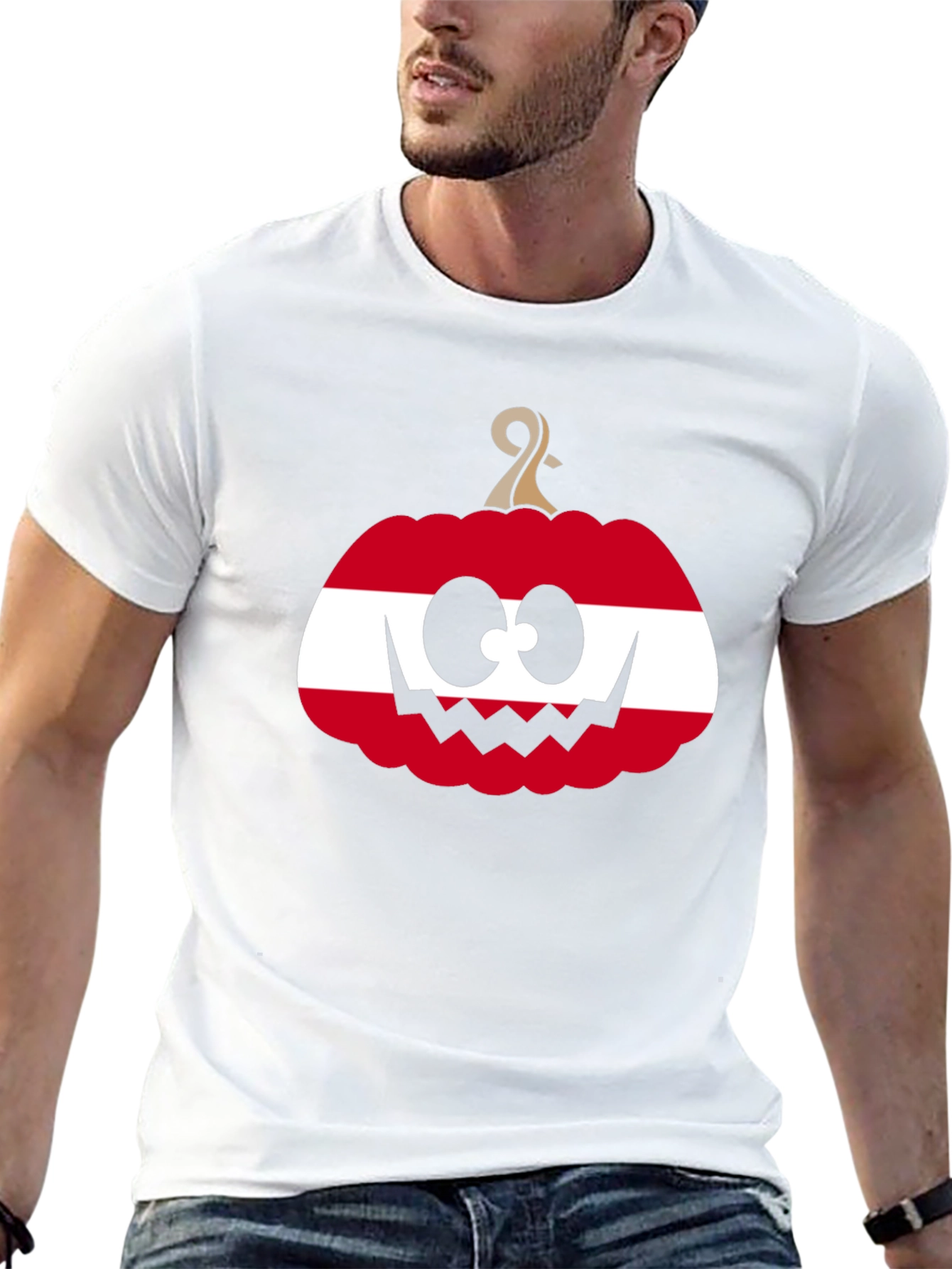 Austrian Flag Pumpkin Halloween T-Shirt