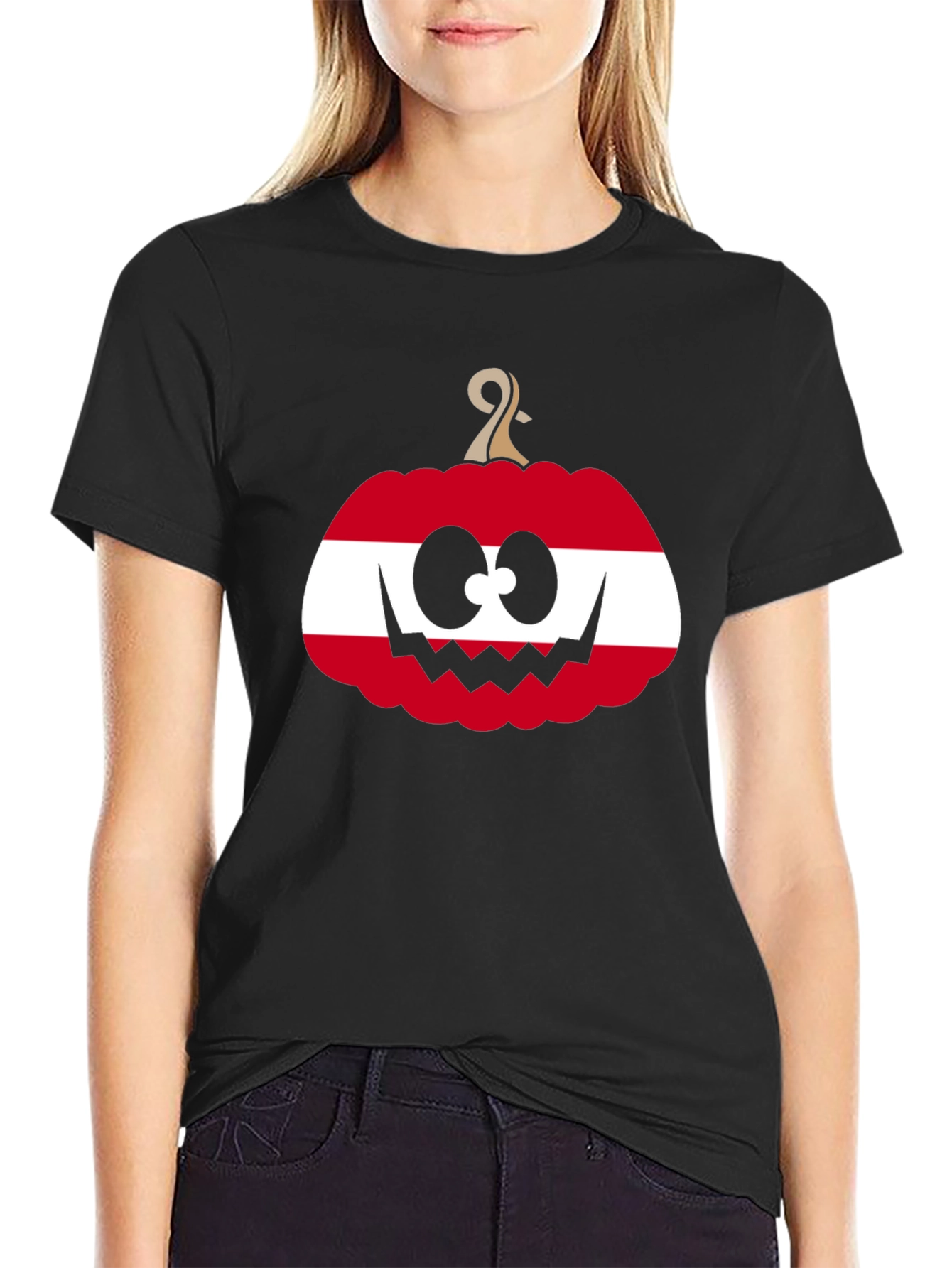 Austrian Flag Pumpkin Halloween T-Shirt