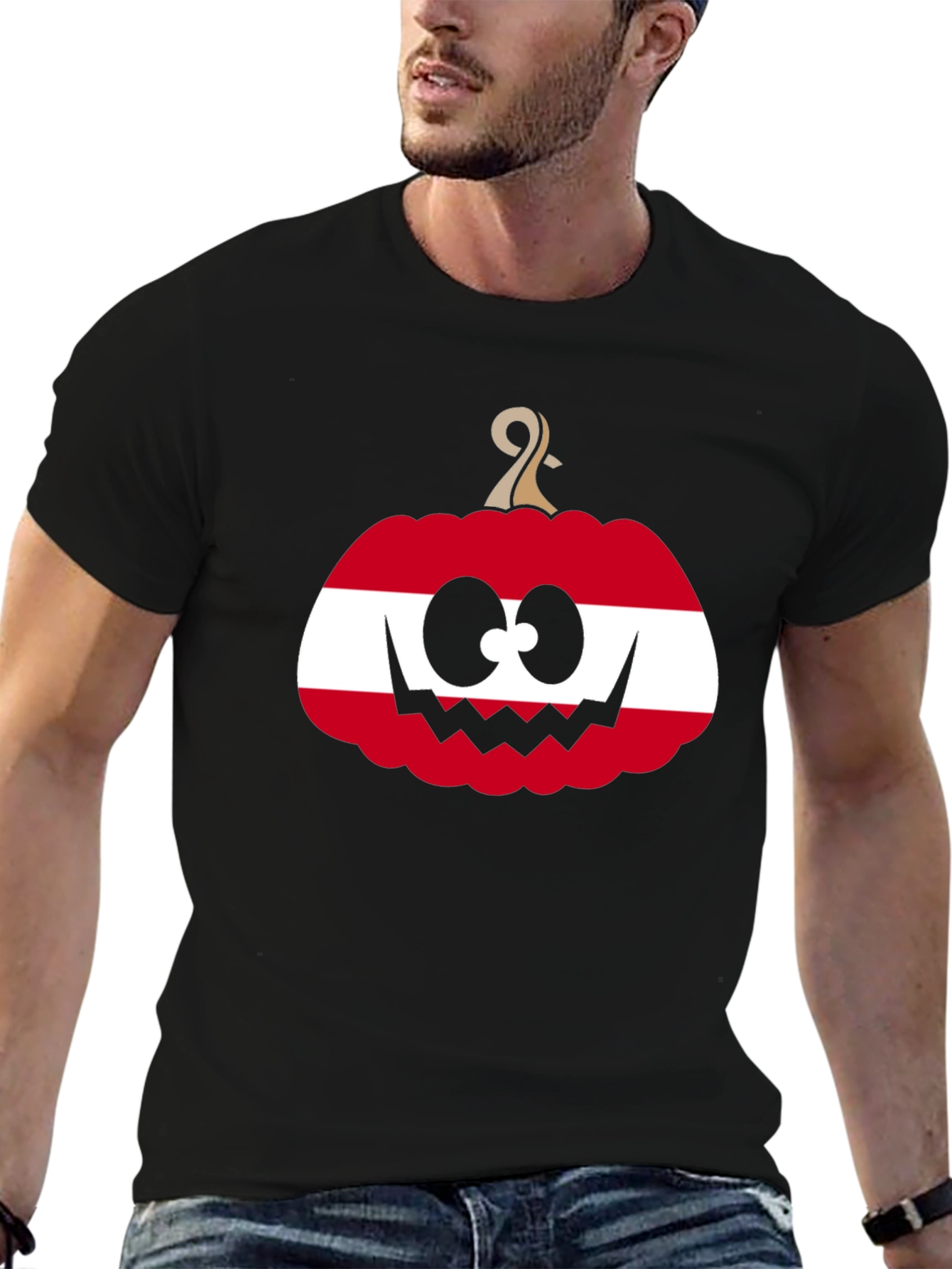 Austrian Flag Pumpkin Halloween T-Shirt
