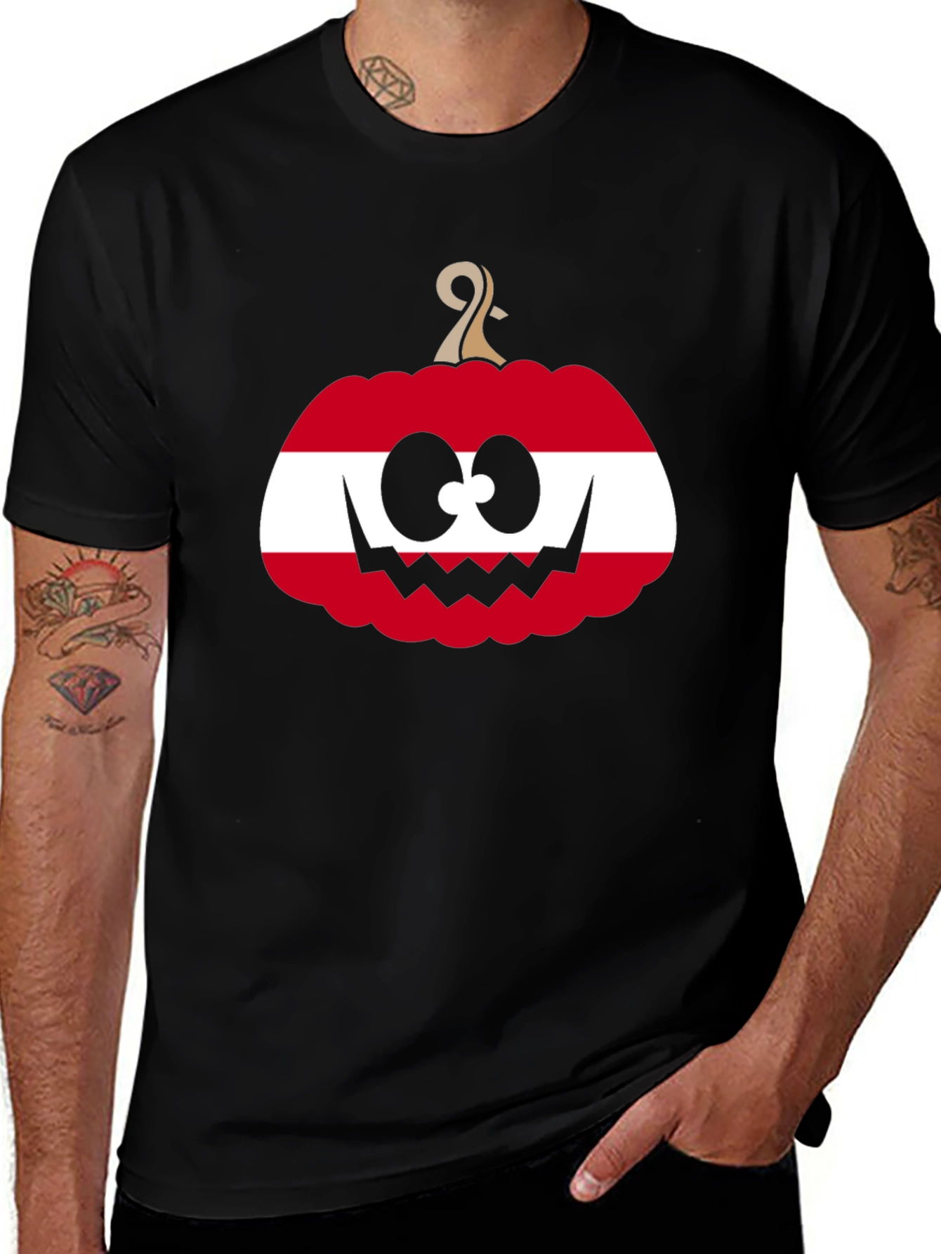 Austrian Flag Pumpkin Halloween T-Shirt