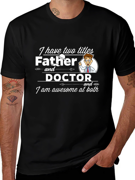 Father Doctor Awesome Black T-Shirt