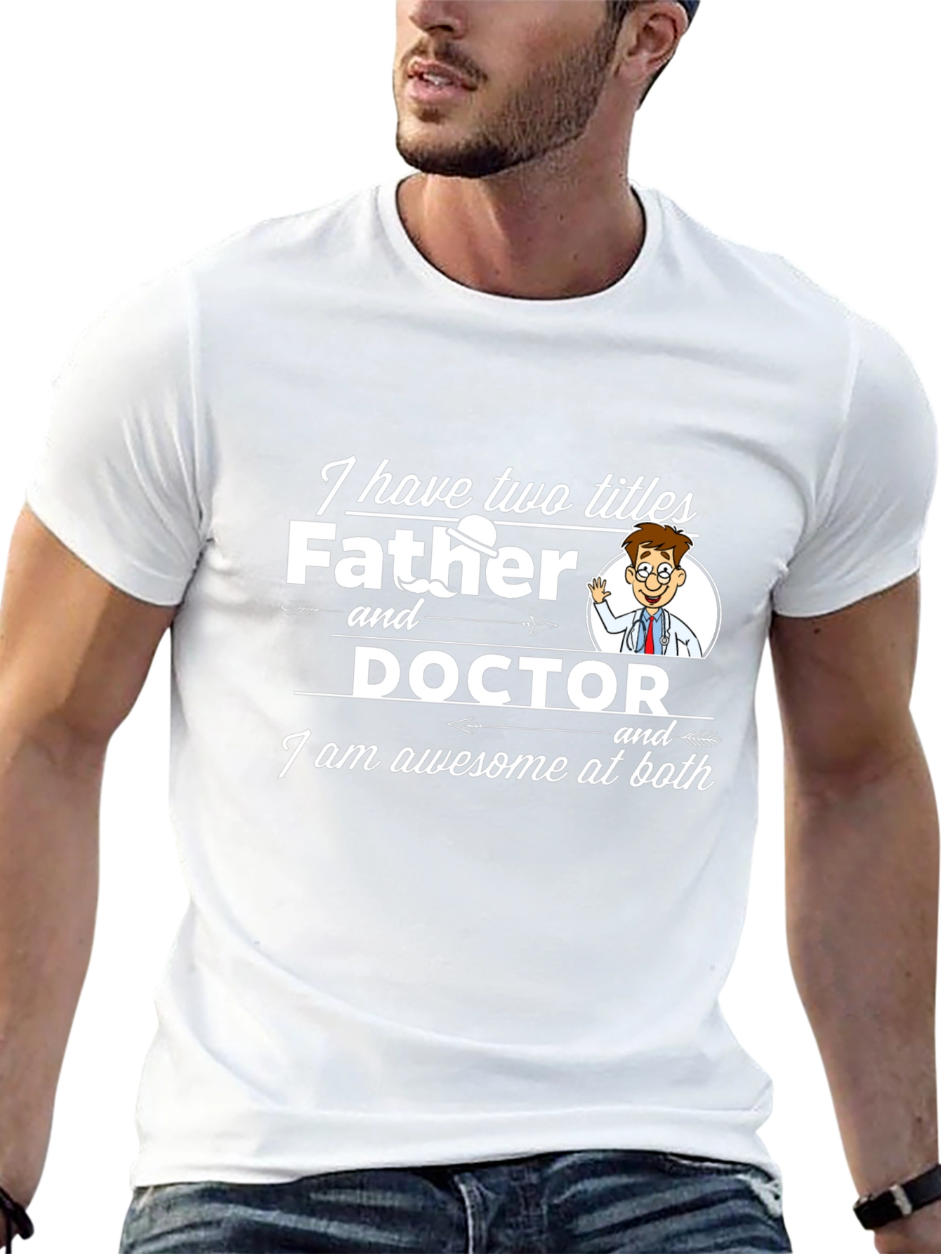 Father Doctor Awesome Black T-Shirt