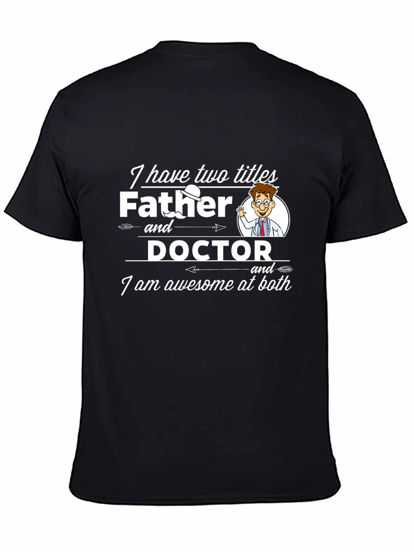 Father Doctor Awesome Black T-Shirt