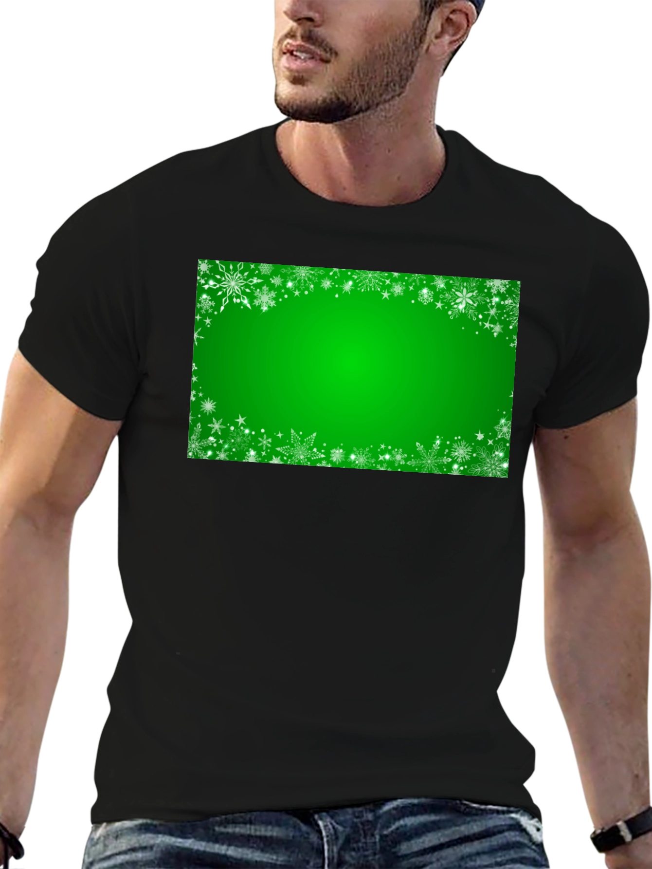 Festive Green Snowflake Graphic Tee