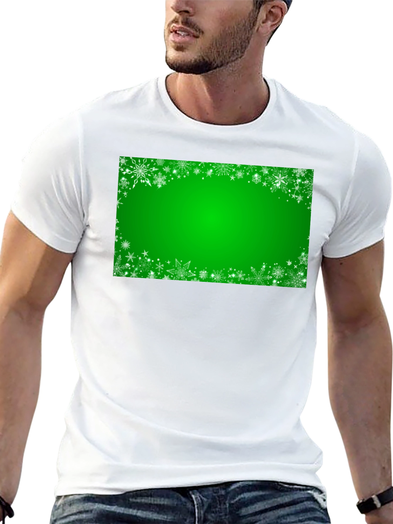 Festive Green Snowflake Graphic Tee