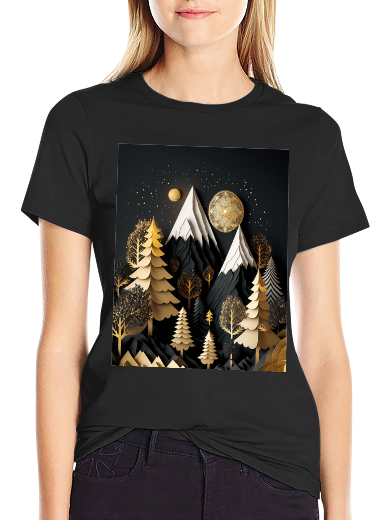 Elegant Mountain Forest T-Shirt