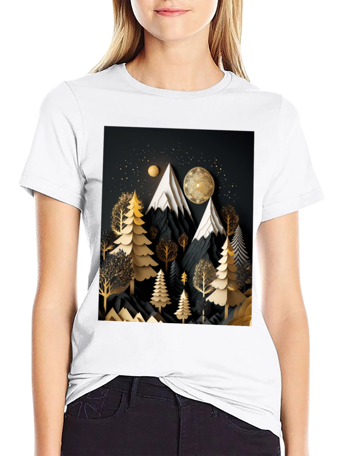 Elegant Mountain Forest T-Shirt