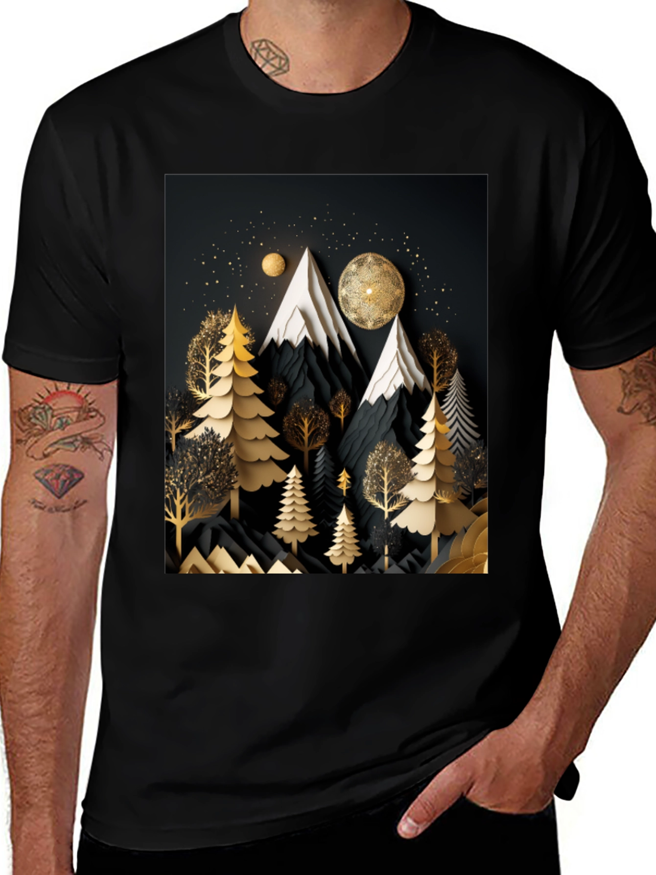 Elegant Mountain Forest T-Shirt